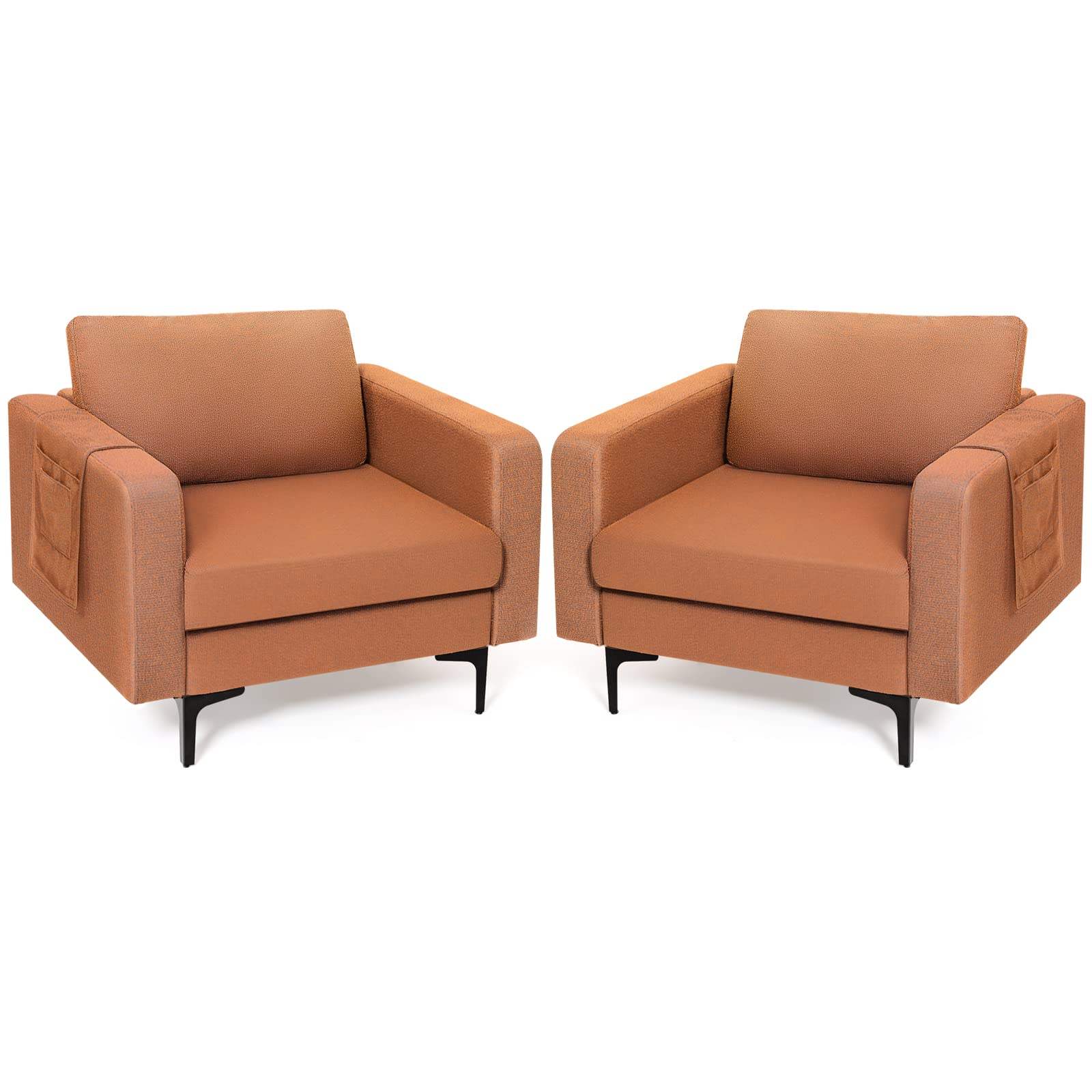 Giantex Modern Accent Chair w/Comfy Thick Cushion, Magazine Pockets