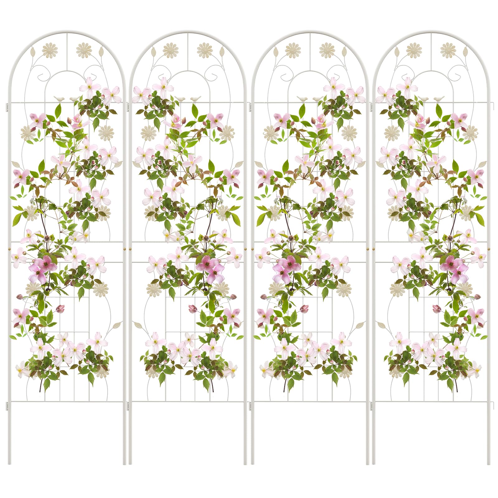 Giantex Garden Trellis, Tall Galvanized Steel Trellis for Climbing Plants