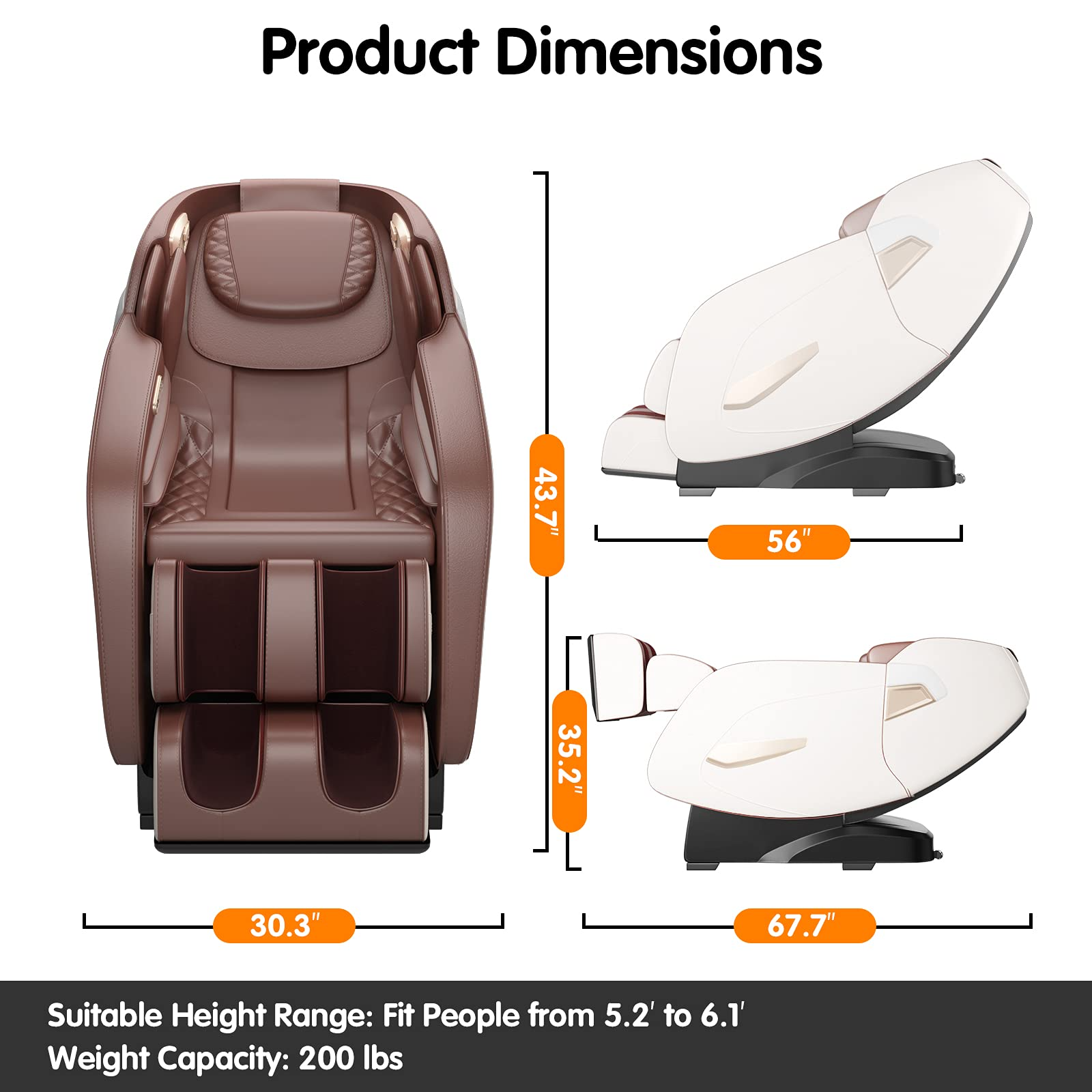 Giantex SL Track Massage Recliner Electric Zero Gravity W/Airbags