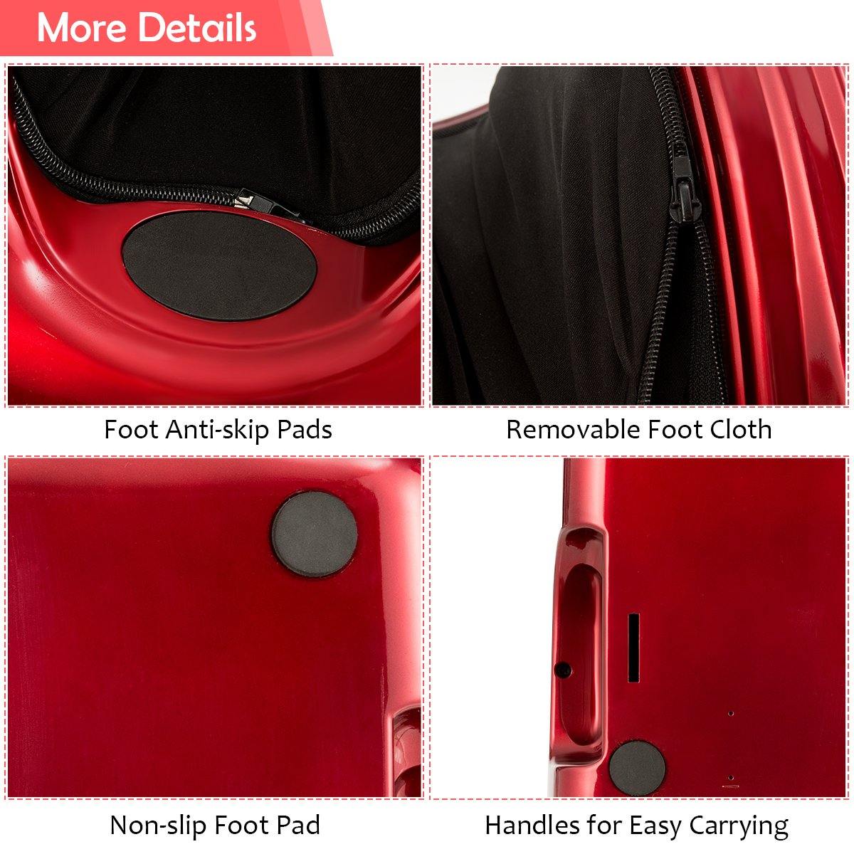 Giantex Nerve Pain Therapy Spa Gift Deep Kneading Rolling Massage for Leg Calf Ankle, Burgundy/Red/Black/Gray