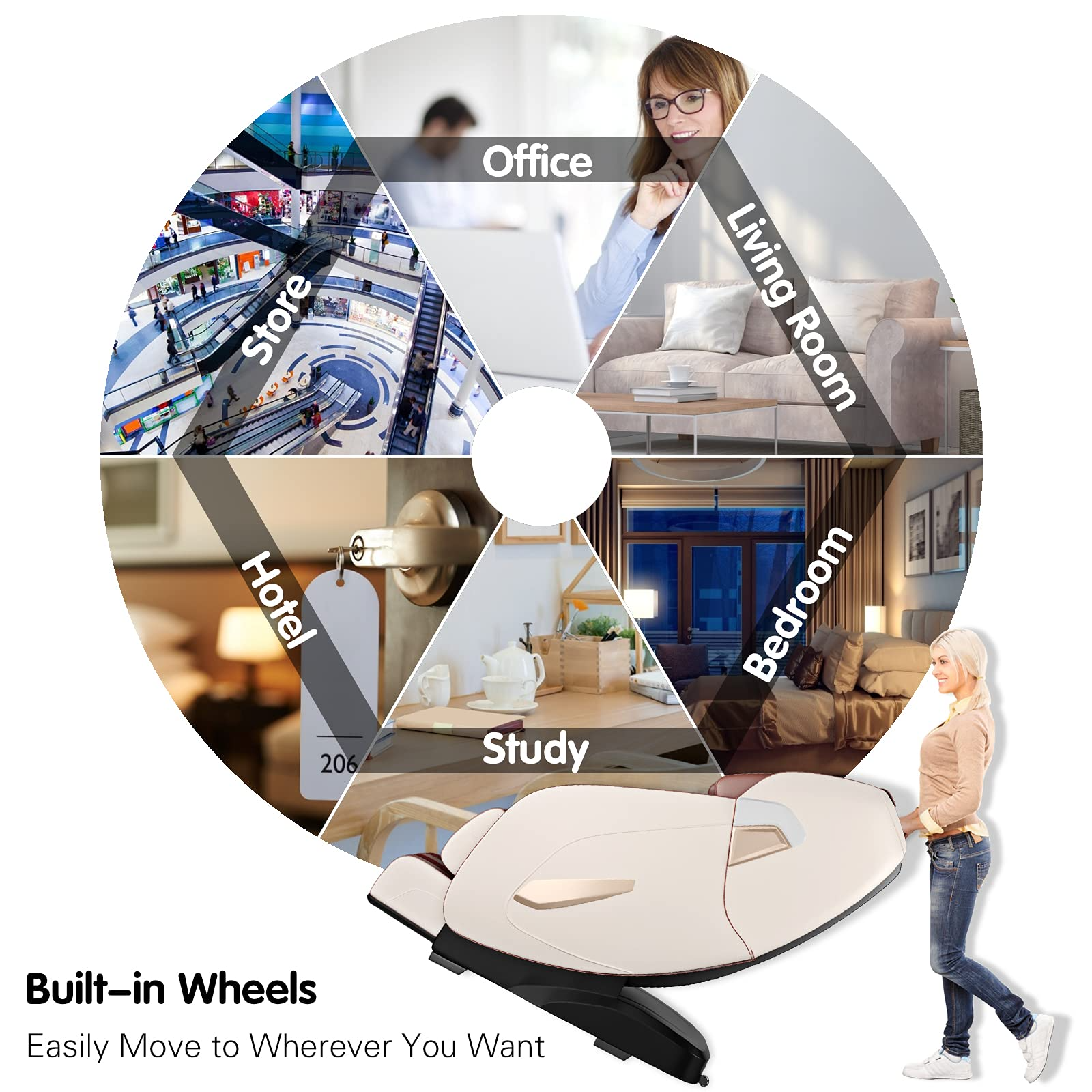 Giantex SL Track Massage Recliner Electric Zero Gravity W/Airbags