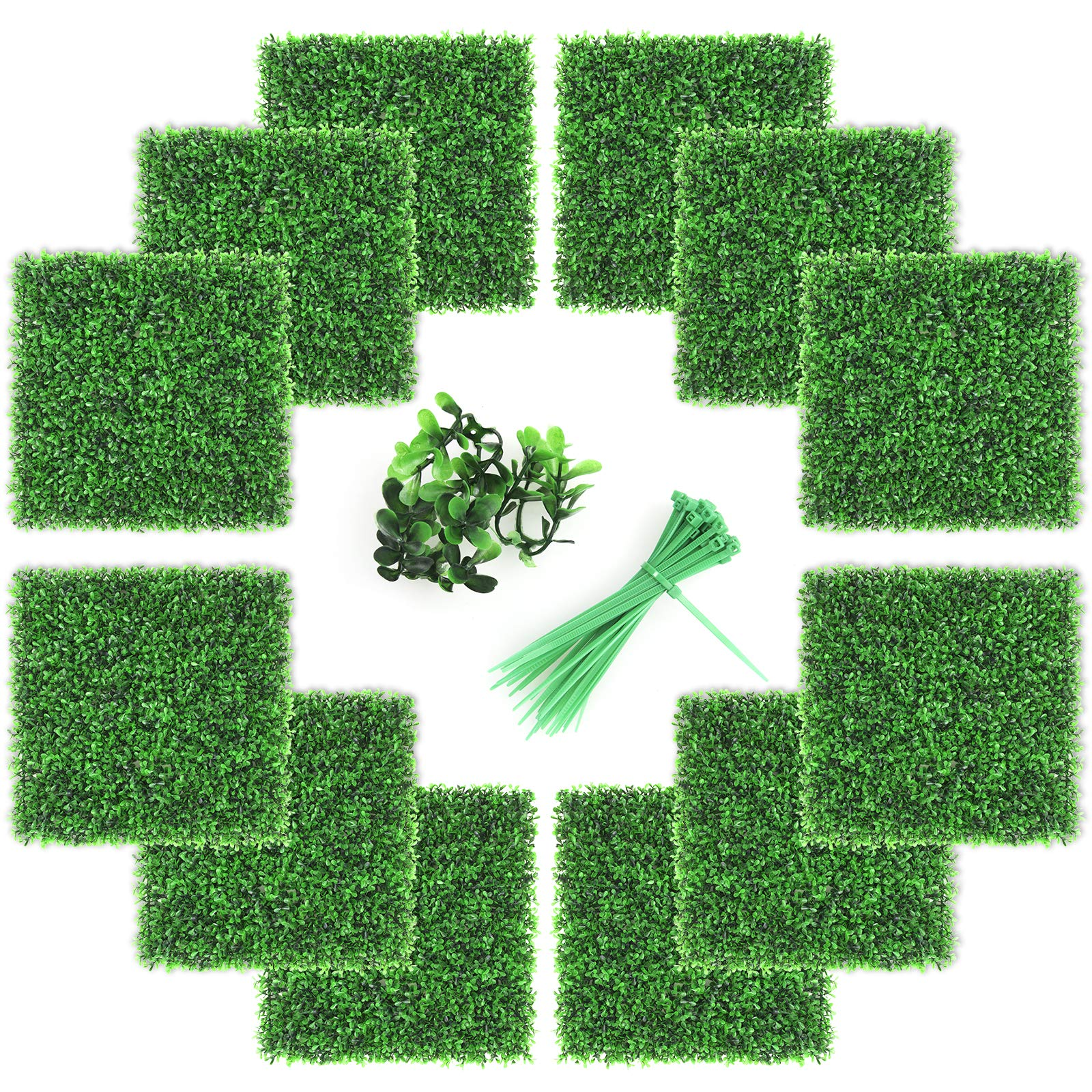 Giantex 12PCS 20x20inch Artificial Boxwood Panels Garden Privacy Fence Screen