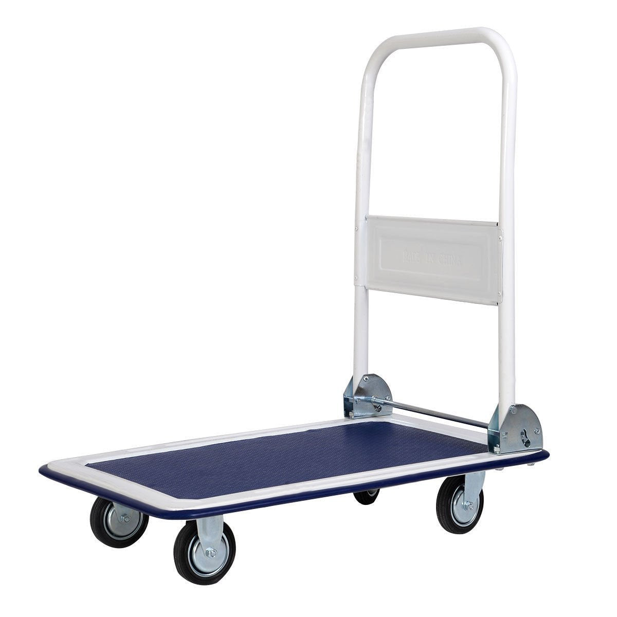 Giantex 10 Platform Cart Dolly Folding Foldable Moving Warehouse Push Hand Truck, 330lbs Weight Capacity, Blue