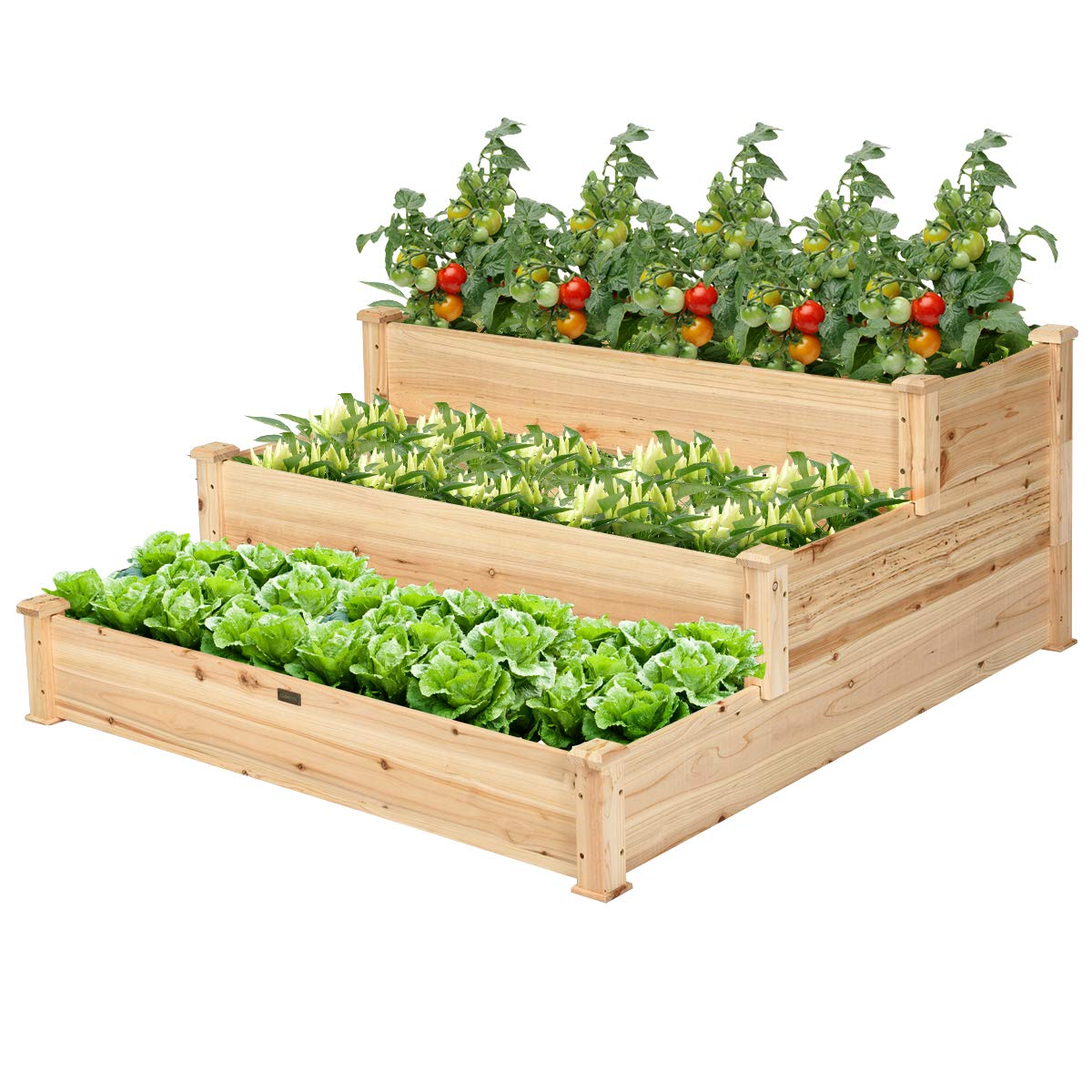 3 Tier Raised Garden Bed, 49'' x 49'' x 22" (L x W x H)