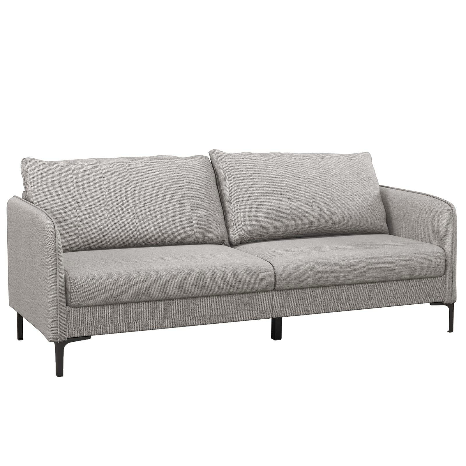 Giantex Upholstered Sofa Couch, 76" Modern Grey Loveseat
