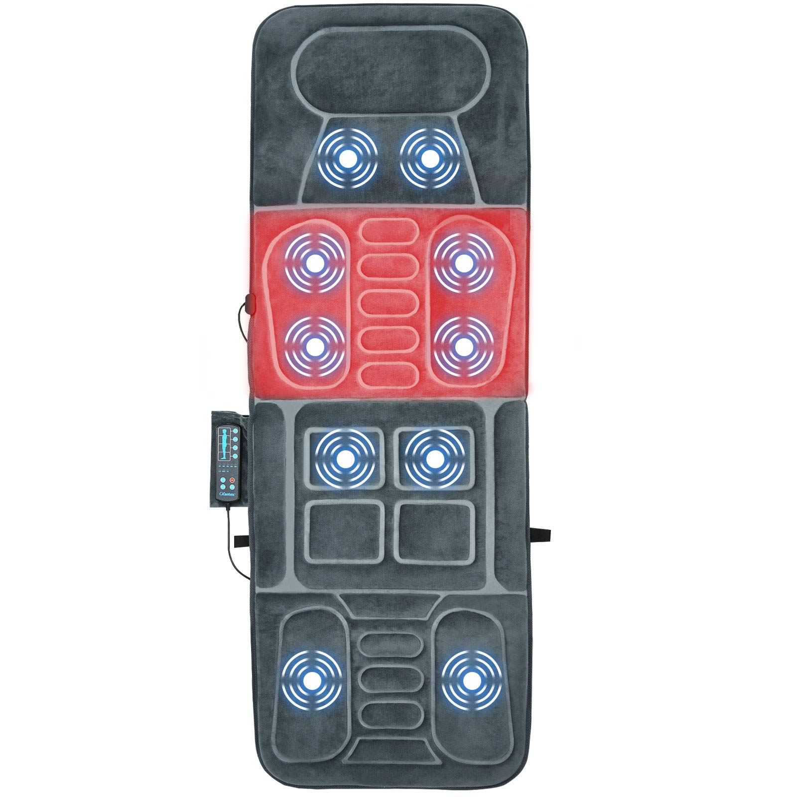 Giantex Full Body Massage Mat with Heat, Back Massage Chair Pad with 10 Vibration Motors