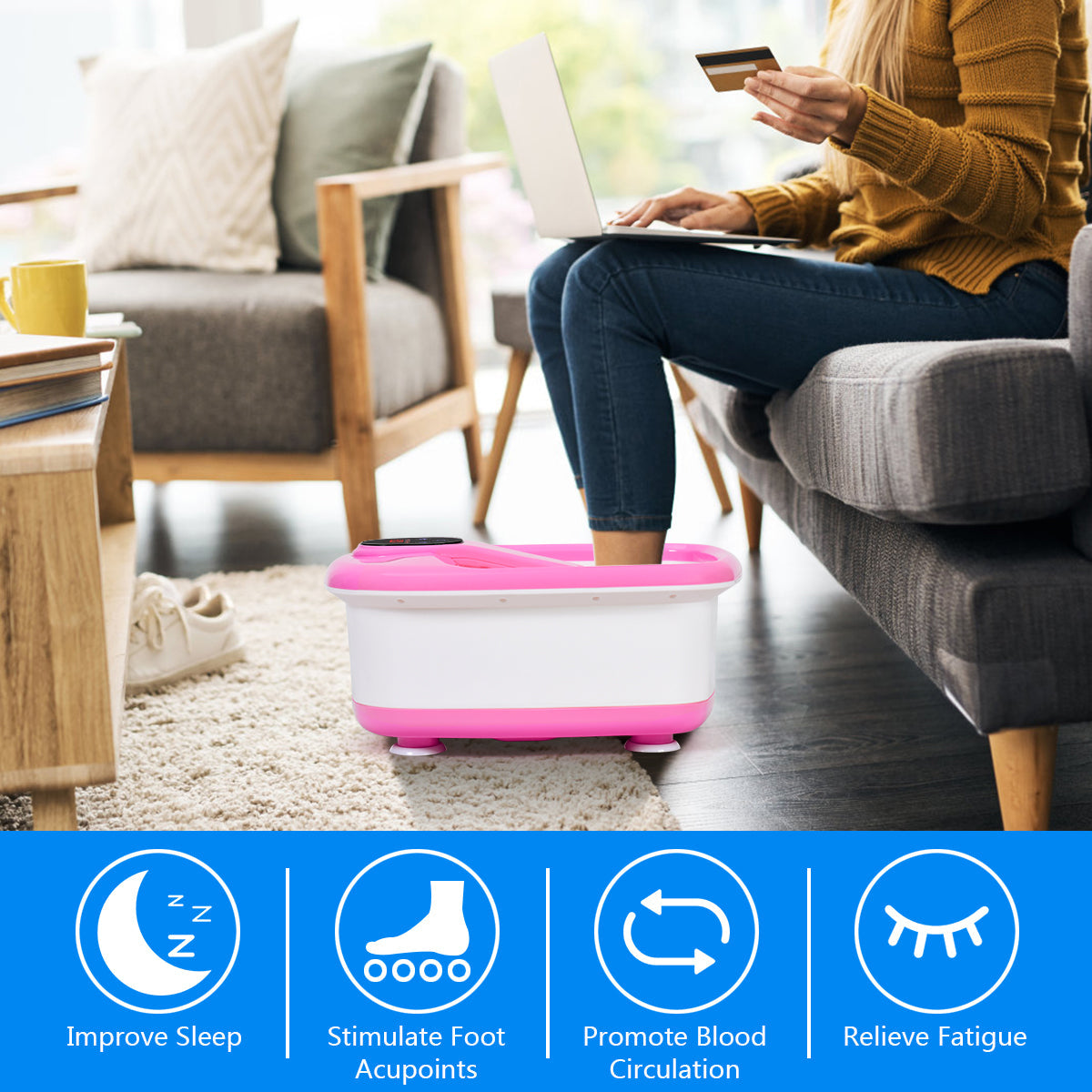 Giantex Foot Spa Bath Massager with Automatic Massage Rollers