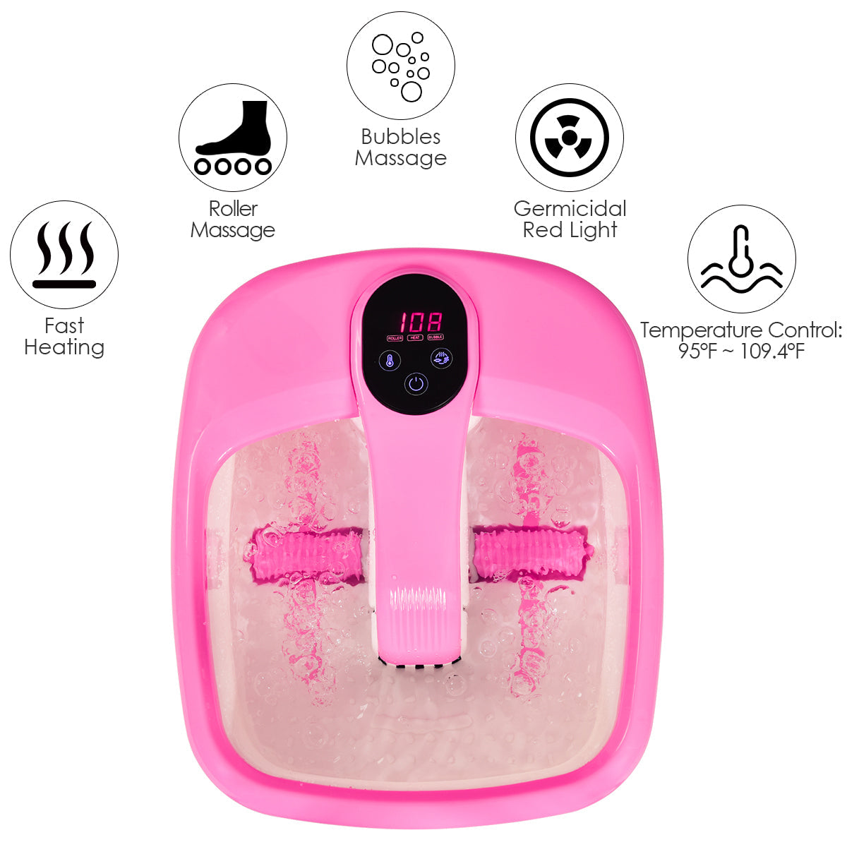 Giantex Foot Spa Bath Massager with Automatic Massage Rollers