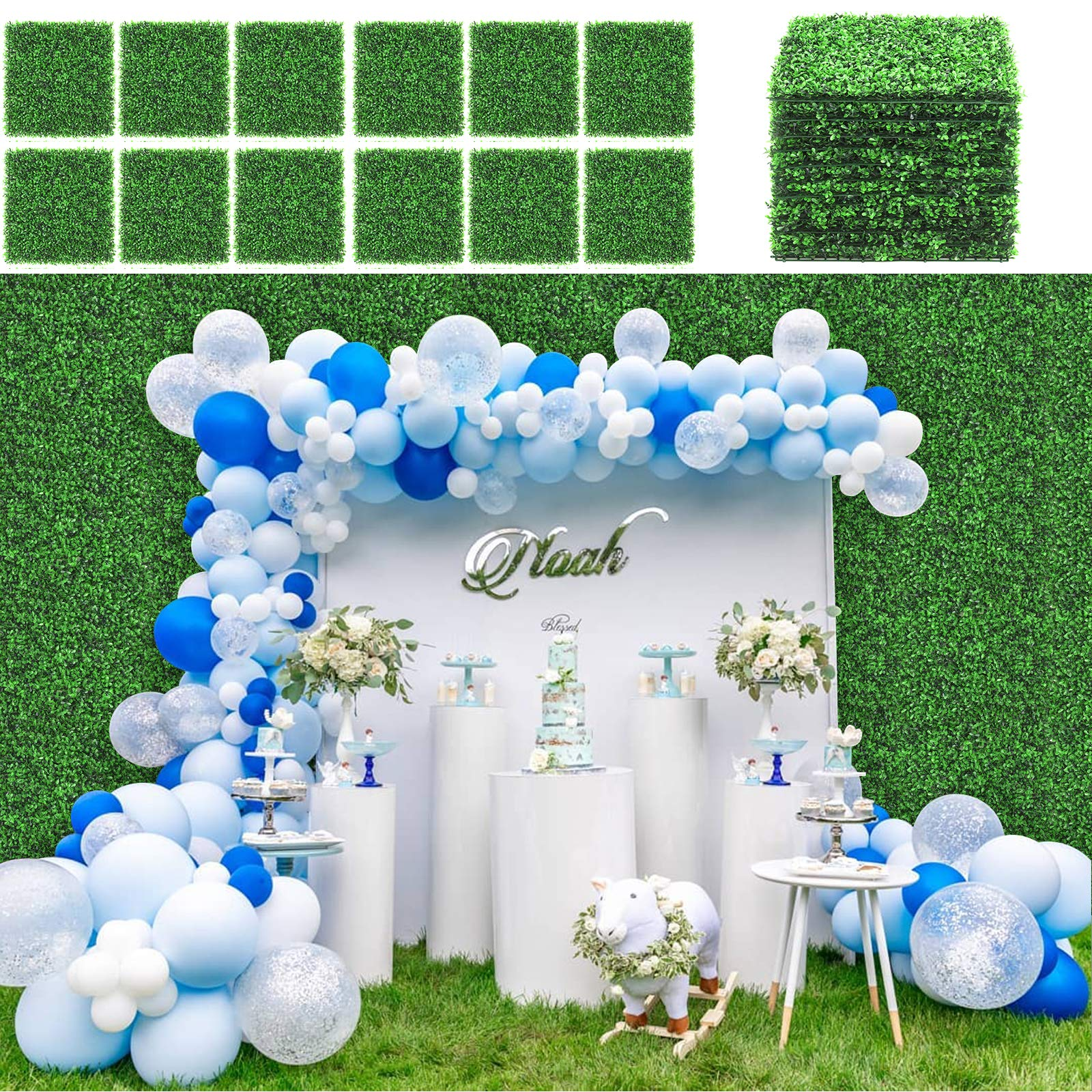 Giantex 12PCS 20x20inch Artificial Boxwood Panels Garden Privacy Fence Screen