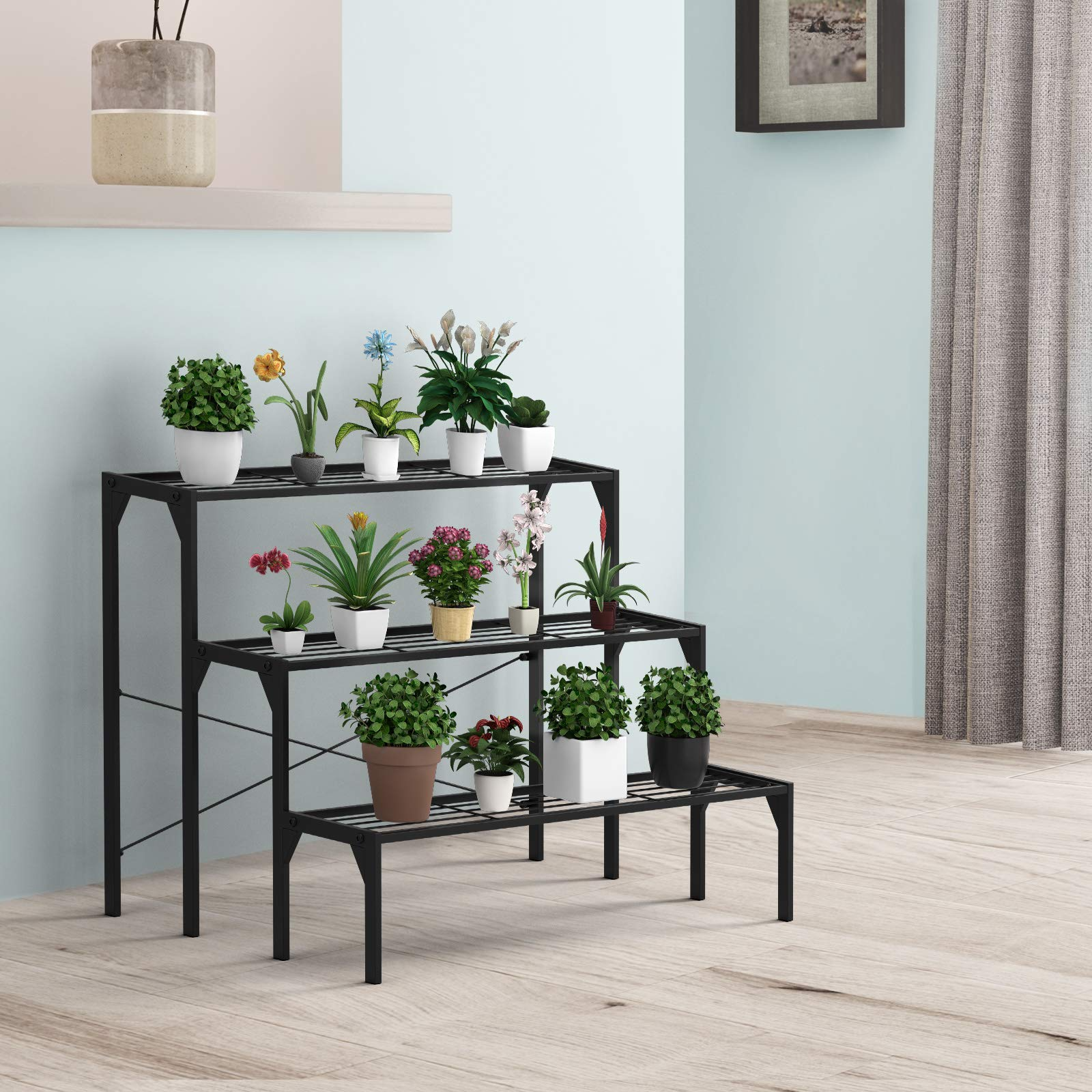 Giantex 3 Tiers Metal Plant Stand, Ladder Flower Pots Holders