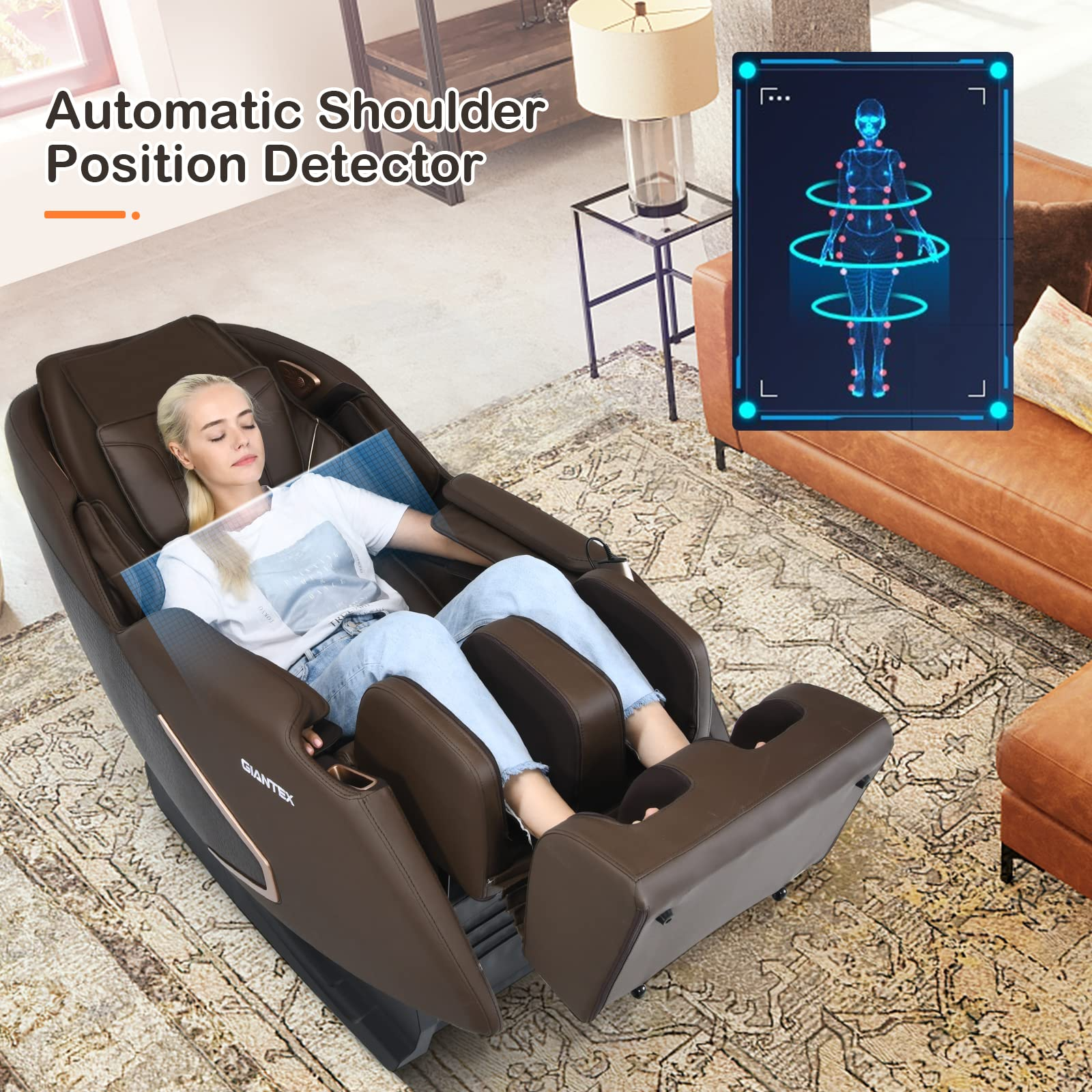Giantex Full Body Massage Chair, Zero Gravity Recliner Chair on Wheels