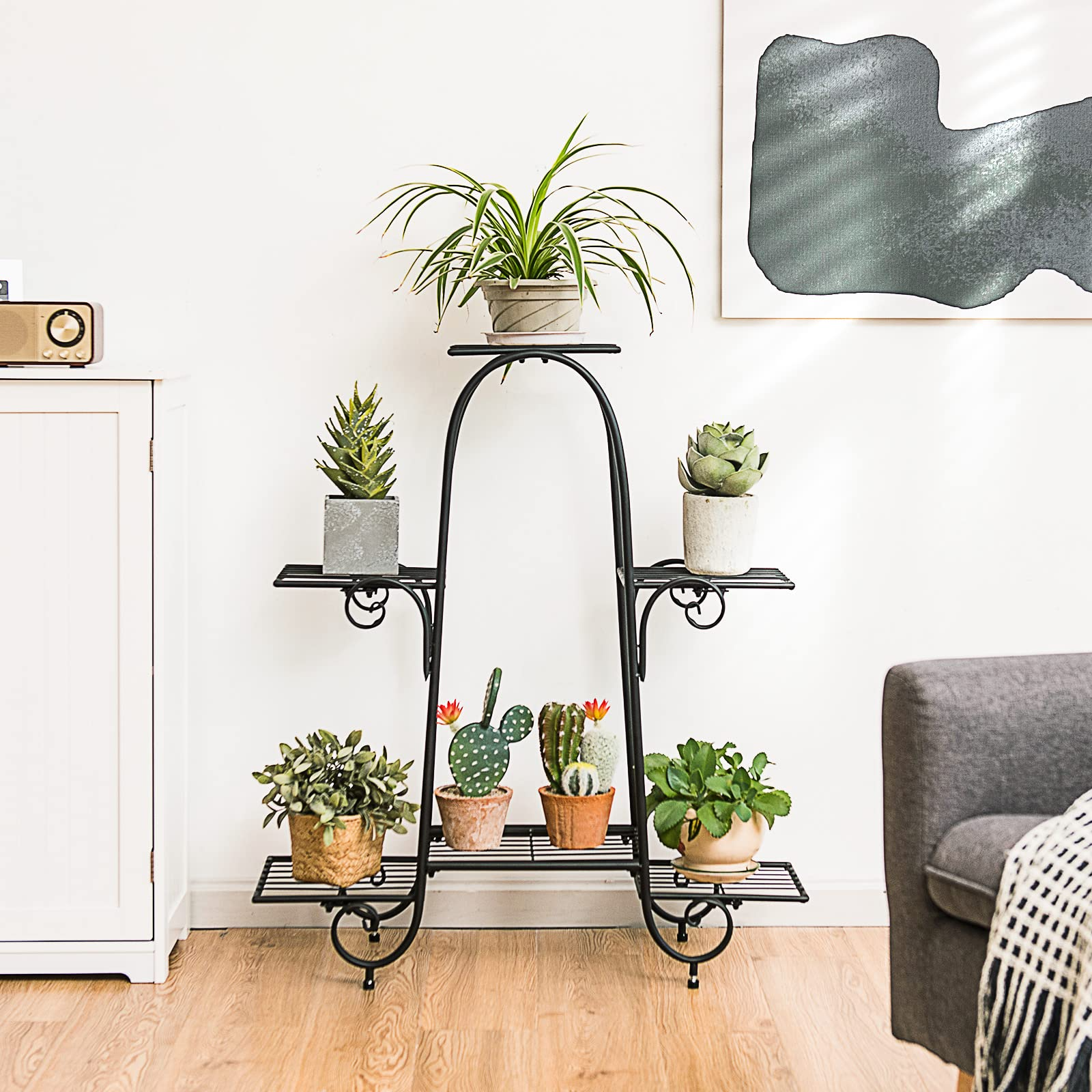 6 Tiers Metal Plant Stand Flower Pots Holder