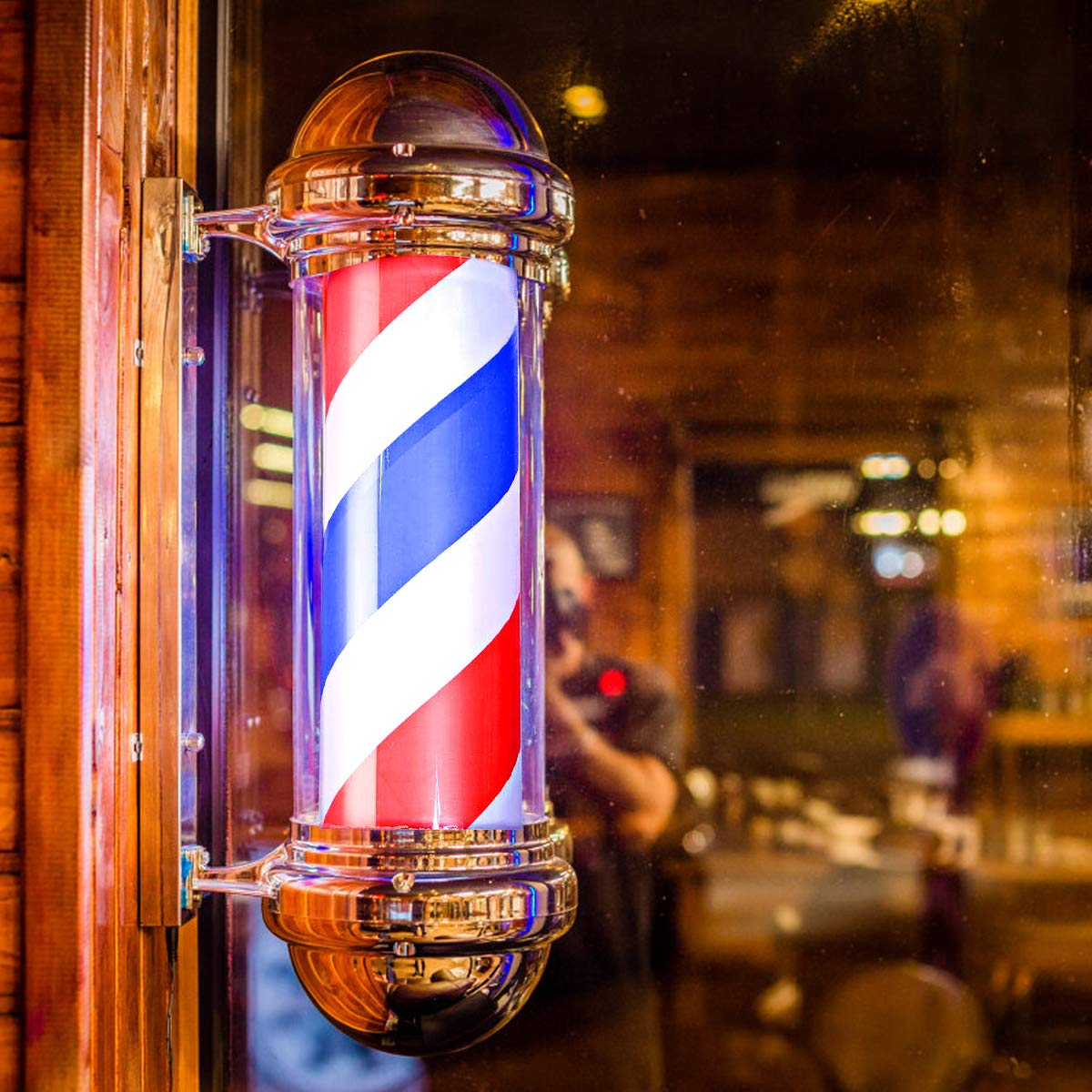 Giantex 30" Barber Pole LED Light, Hair Salon Barber Shop Open Sign