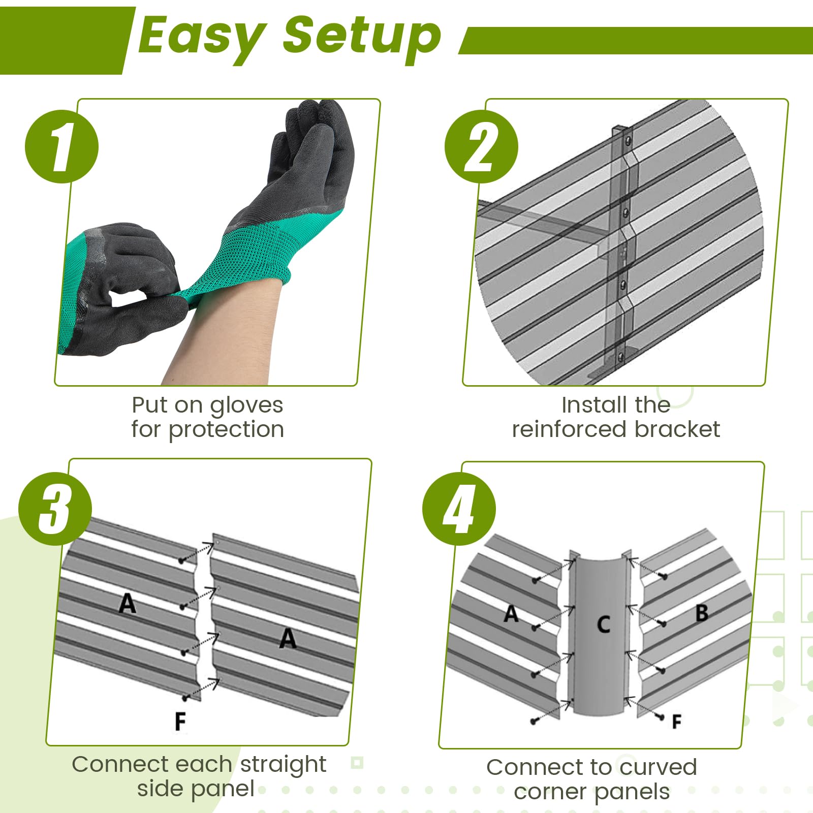 Giantex 8x4x1ft Metal Raised Garden Bed, Planter Box with Protective Edges