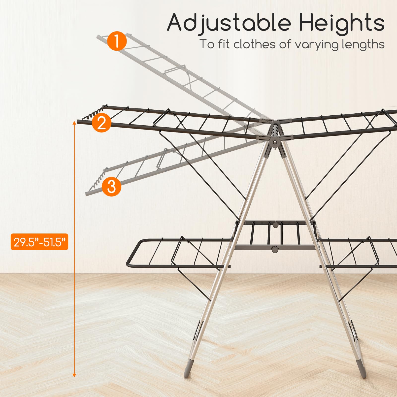 Giantex Clothes Drying Rack, Foldable Laundry Drying Rack with 33 Drying Rails