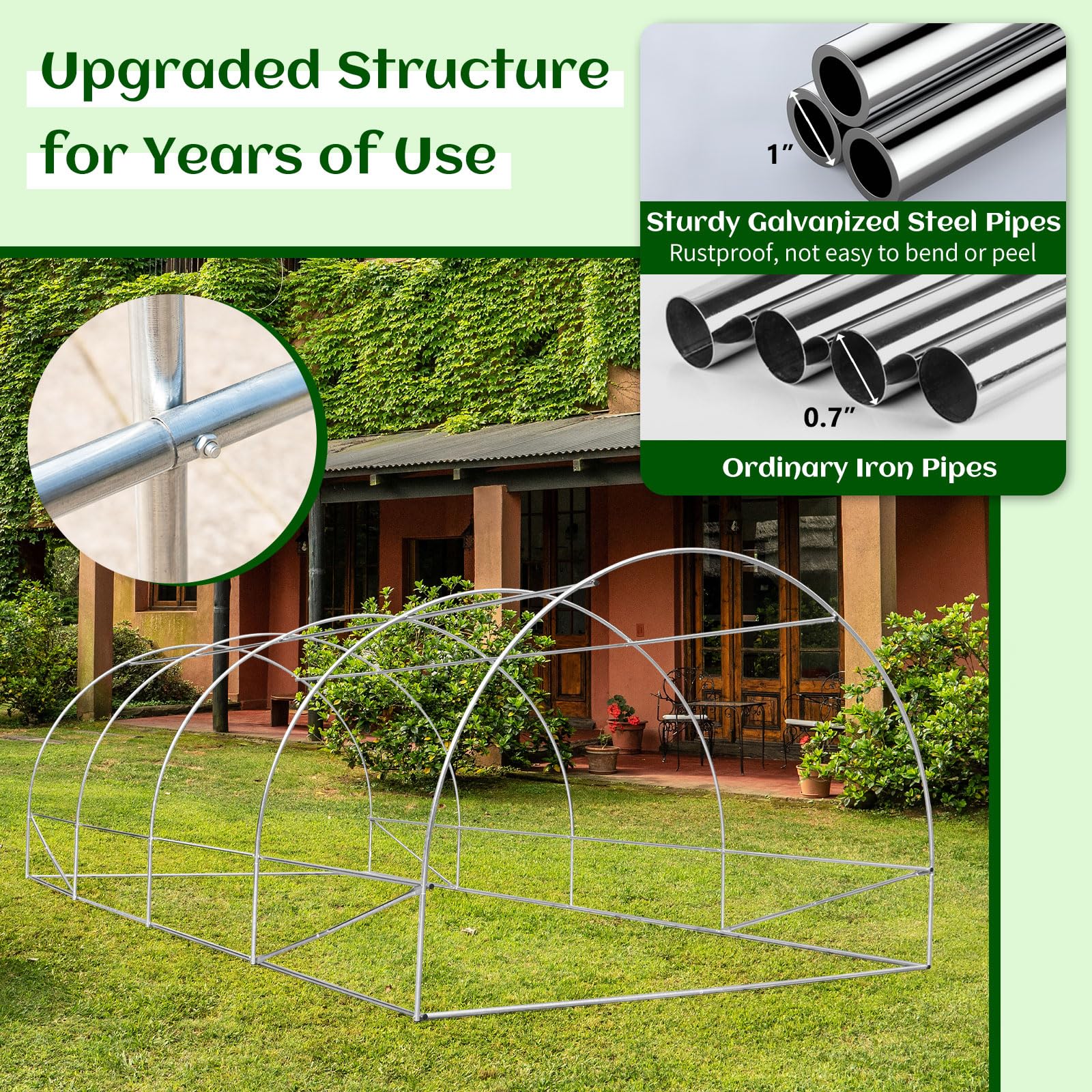 Giantex Greenhouse, 20 x 10 x 6.6 FT Large Walk in Greenhouse Outdoor