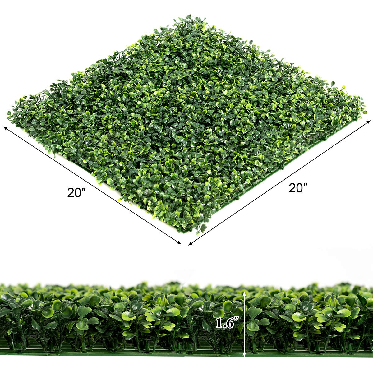 Giantex 12PCS 20x20inch Artificial Boxwood Panels Garden Privacy Fence Screen