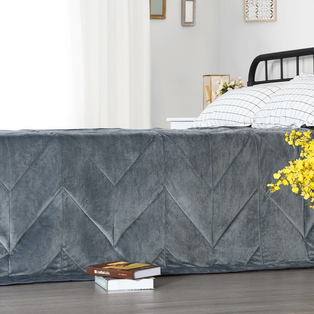 Giantex Weighted Blanket 12lbs-17lbs Twin/Queen Size, Premium 200TC 100% Cotton