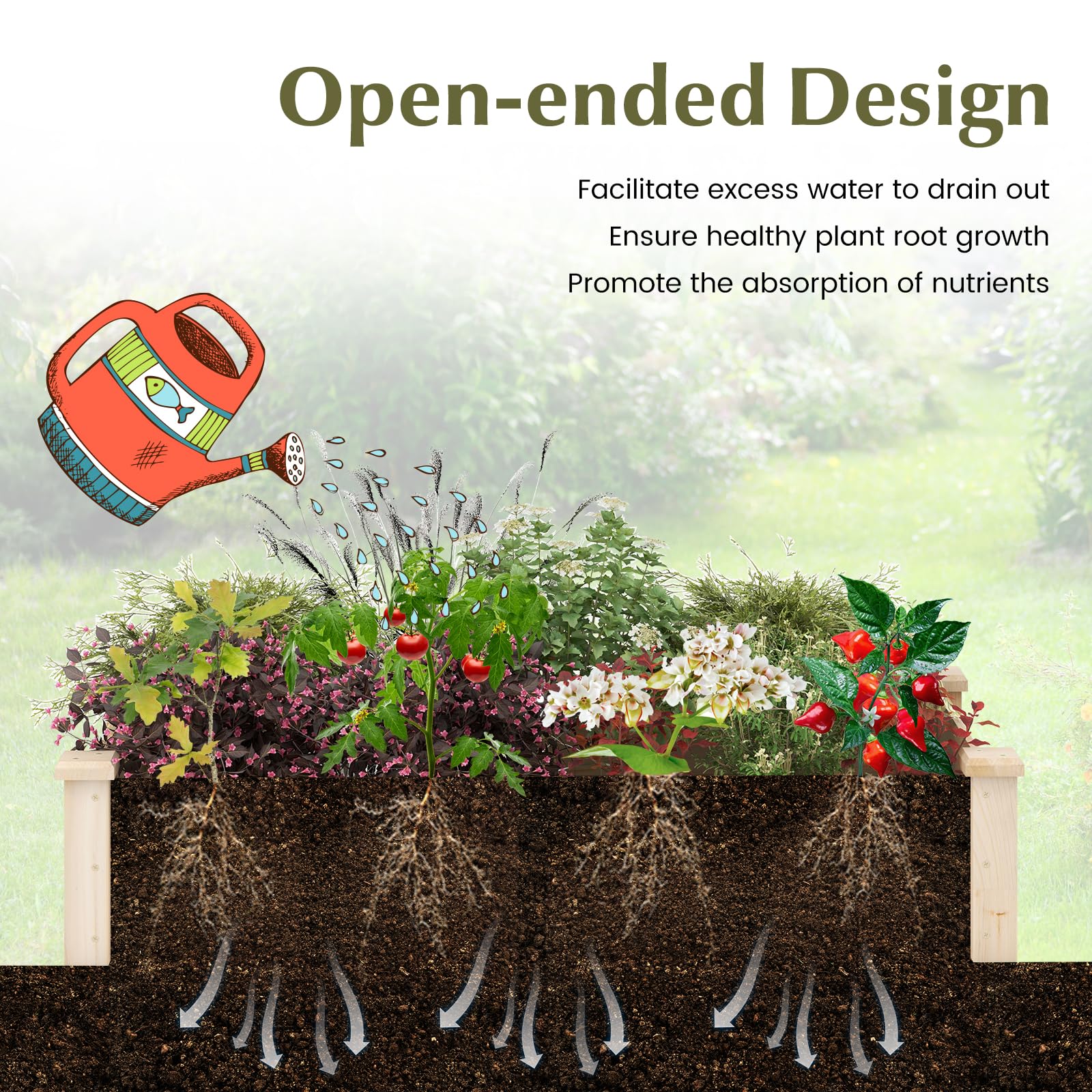 Giantex Wooden Raised Garden Bed