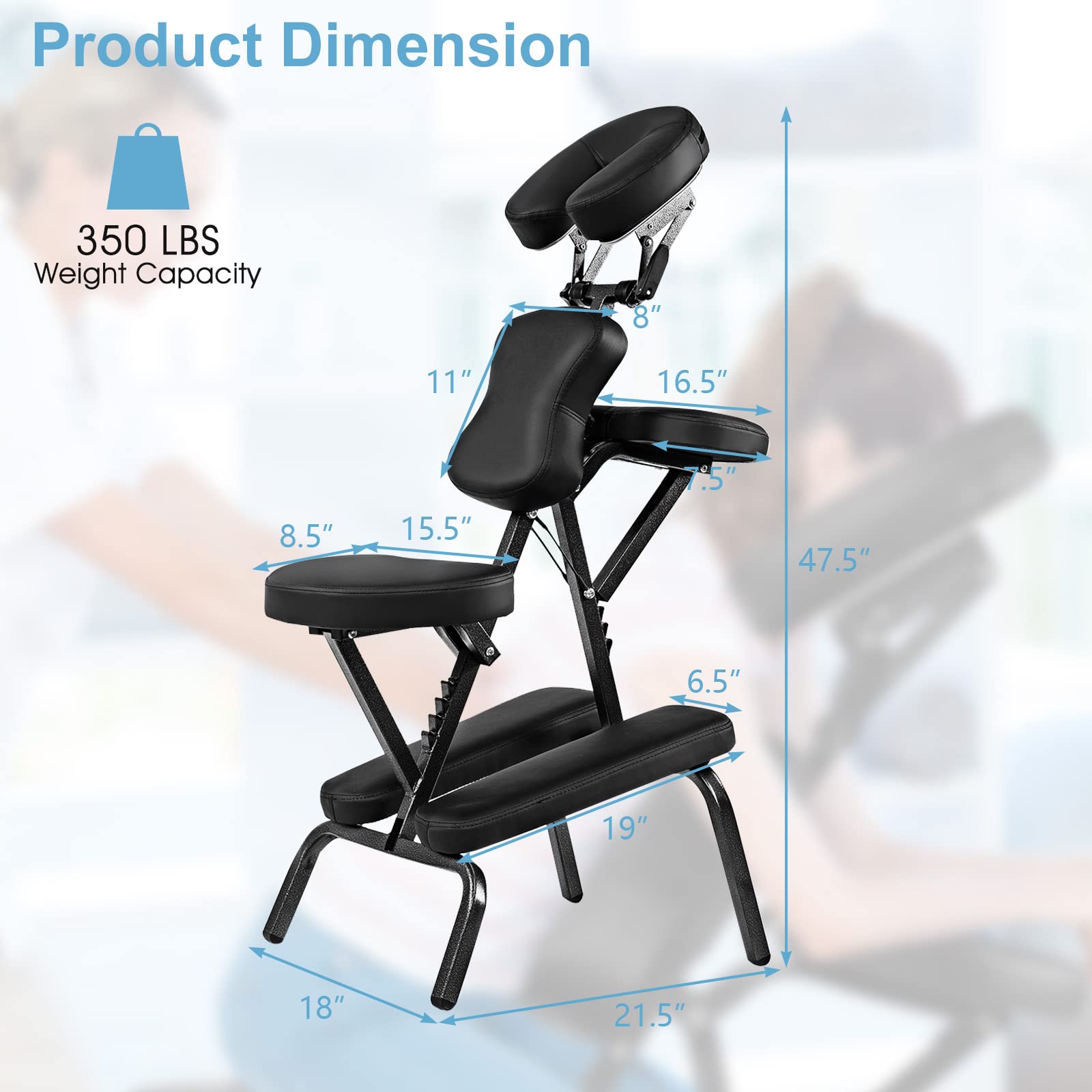 Portable Light Weight Massage Chair Travel Massage Tattoo Spa Chair