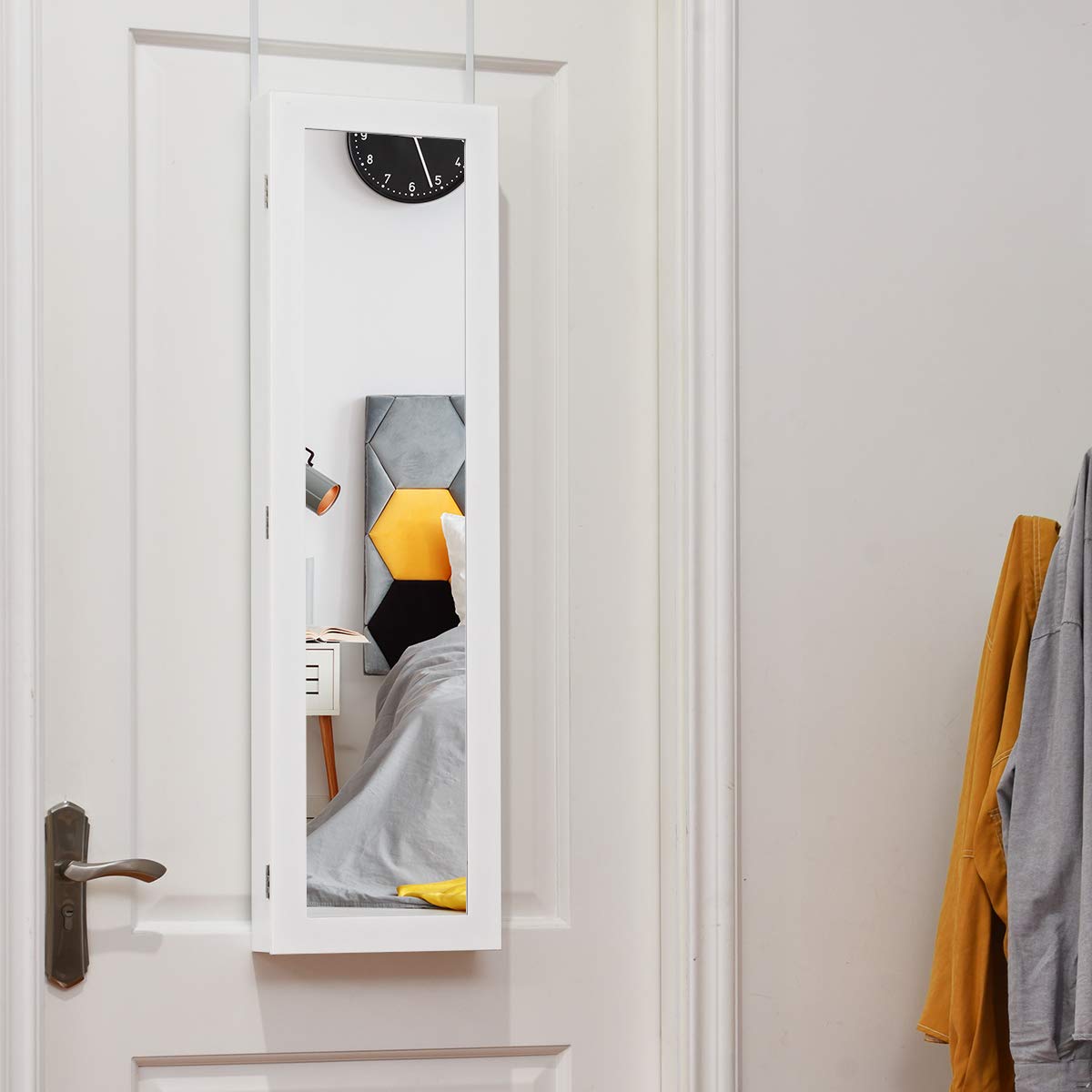 Giantex Wall Door Mounted Jewelry Armoire Cabinet with Full-length Mirror