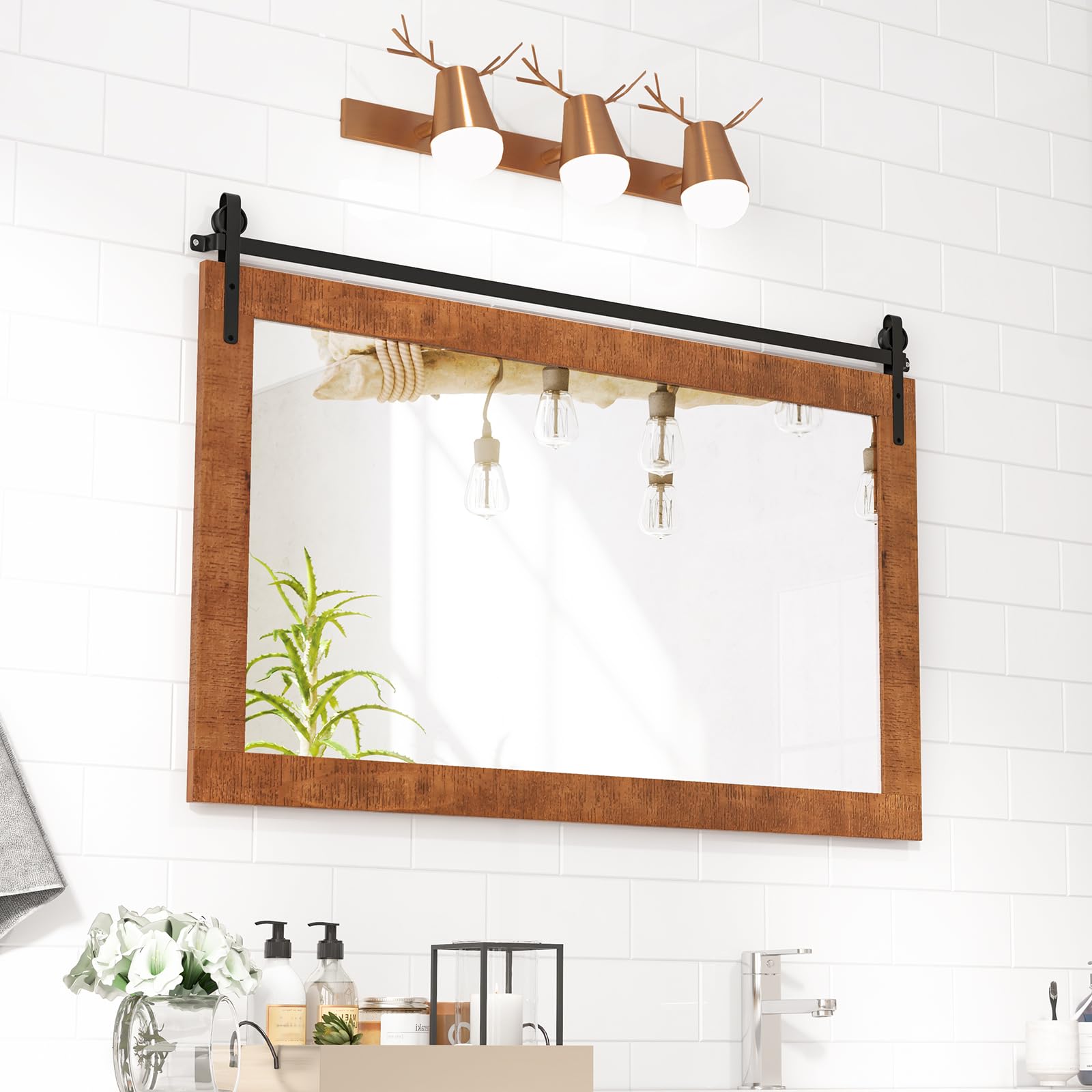 CHARMAID Farmhouse Wall Mirror