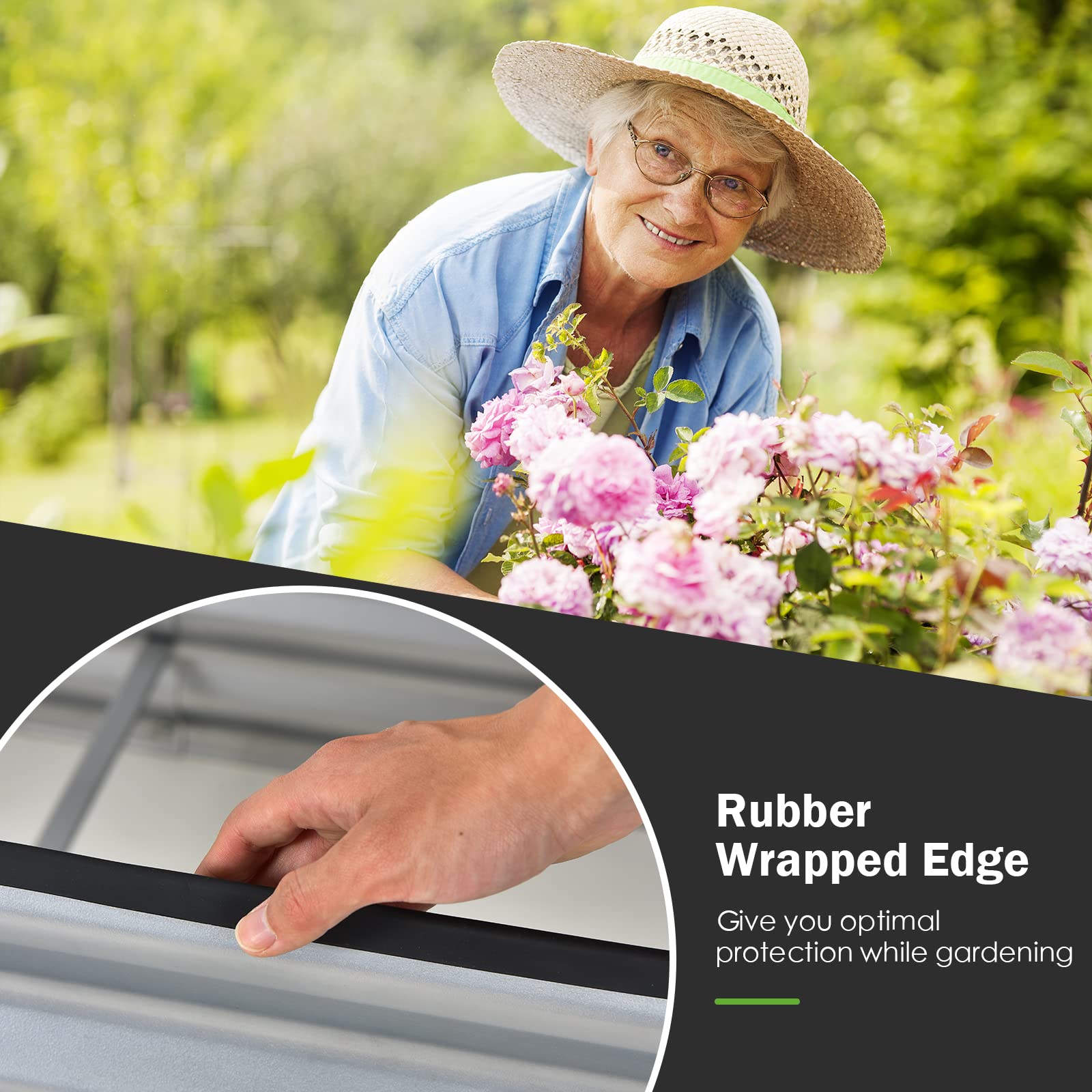 Giantex 6x3x2ft Steel Planter Raised Bed, Protective Edges, 4 Ground Stakes, Vegetables, Flowers Fruit Herb