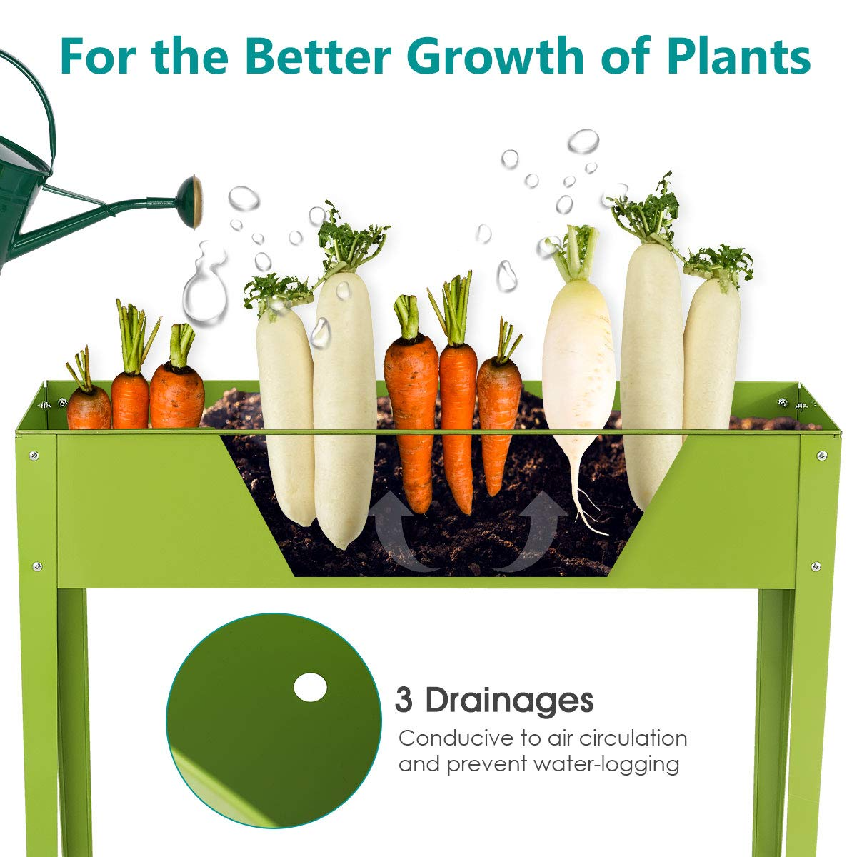 Metal Plant Box with Legs (25" L x 13" W x 31.5" H)