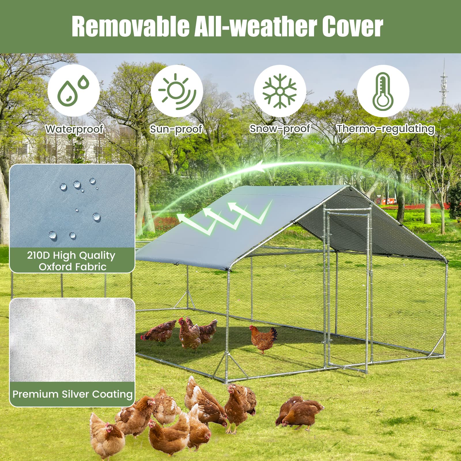 Giantex 20ft Large Metal Chicken Coop