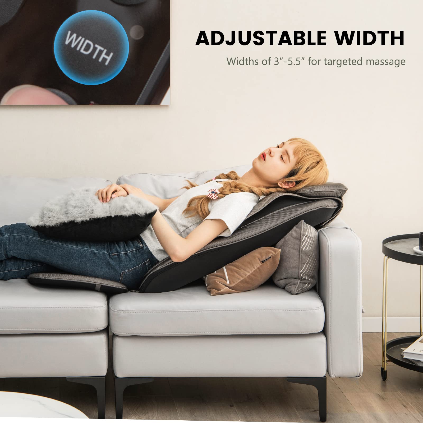 Giantex Back Massager Chair Pad - Massage Seat Cushion with Heat & Vibration