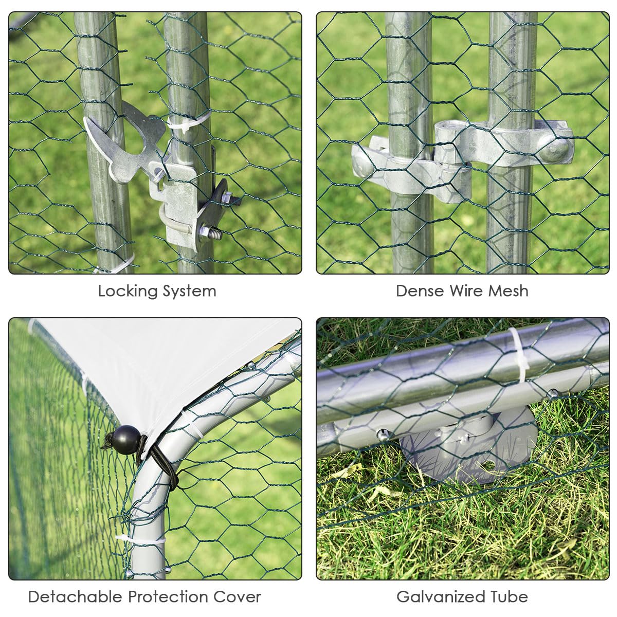 Giantex Large Metal Chicken Coop, Walk-in Chicken Coops Run House Shade Cage with Waterproof