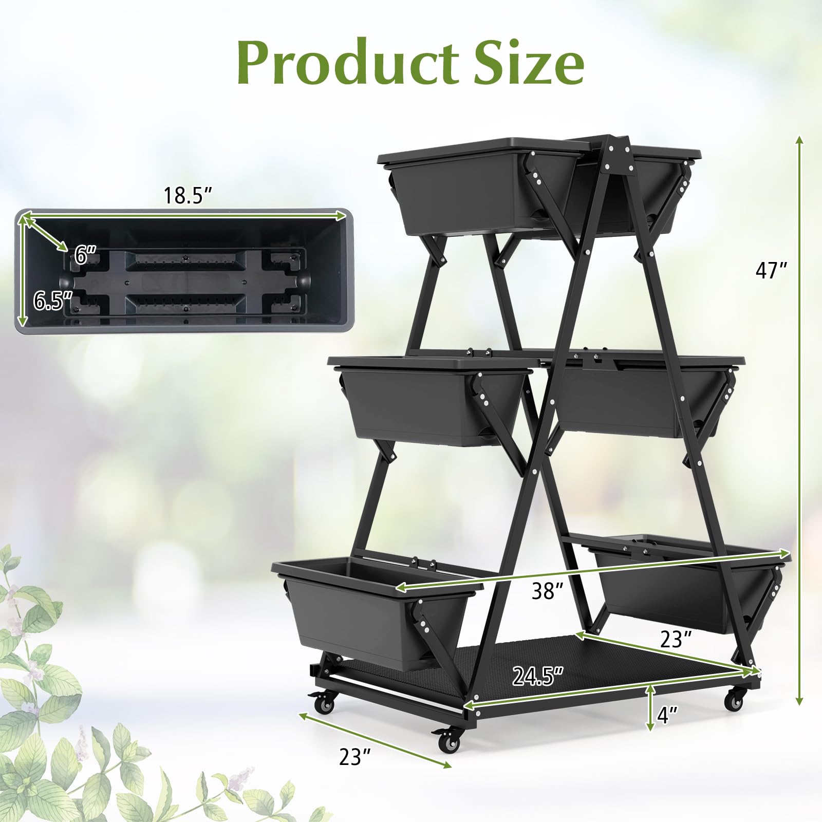 Giantex 6-Tier Rolling Raised Garden Bed