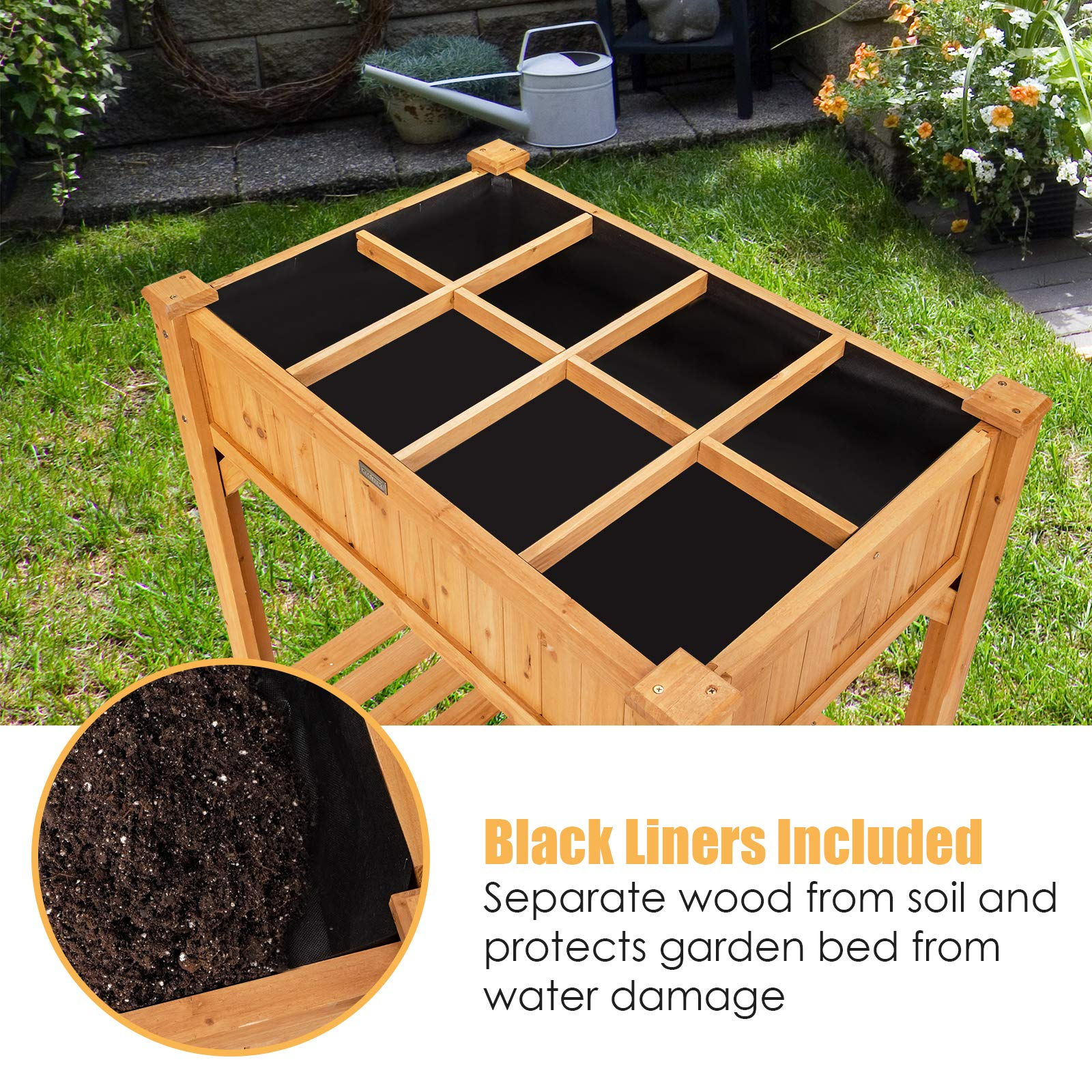 Raised Garden Bed, 36" x 24" x 36" (L x W x H)