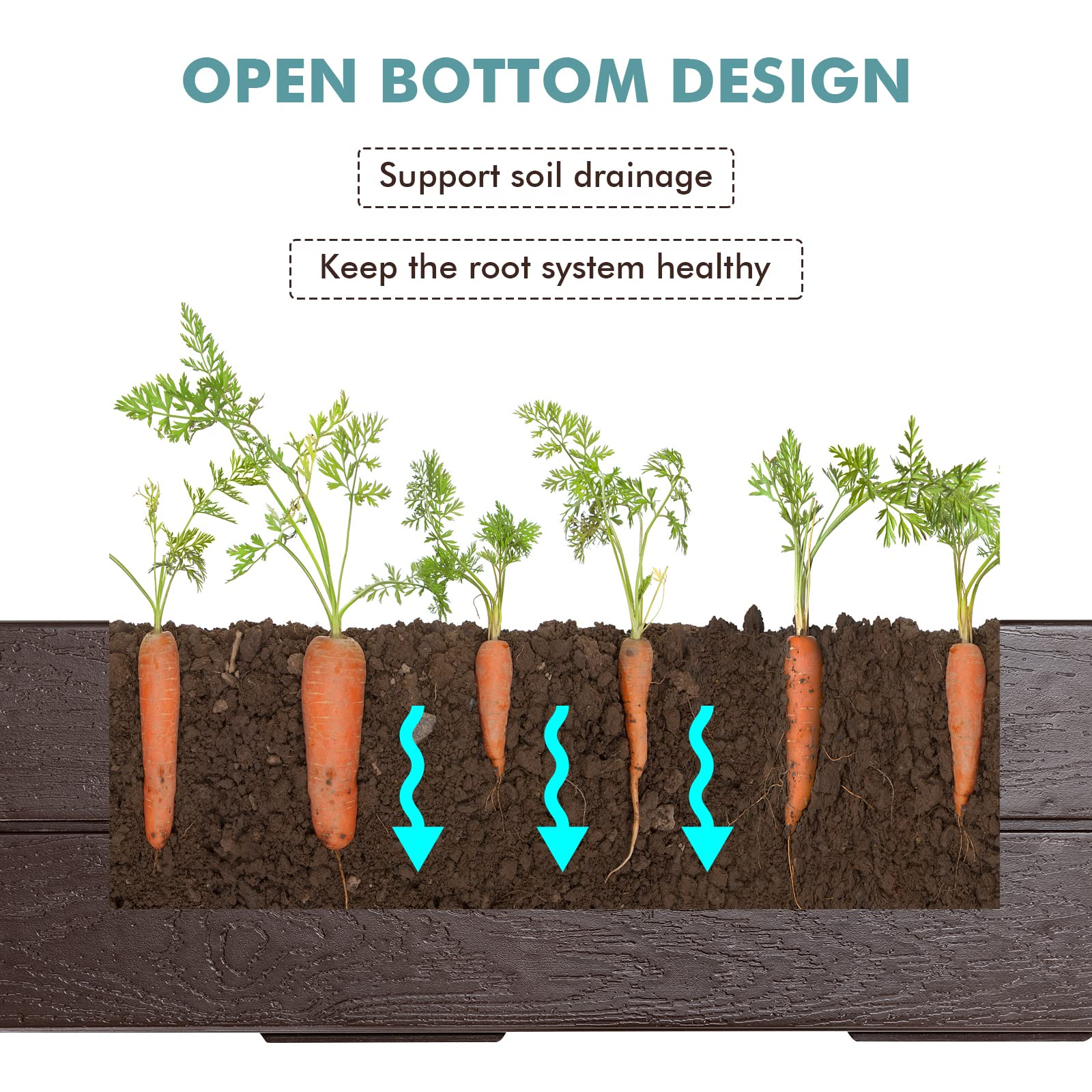 Giantex Planter Raised Bed, 8 Inch Deep, Brown