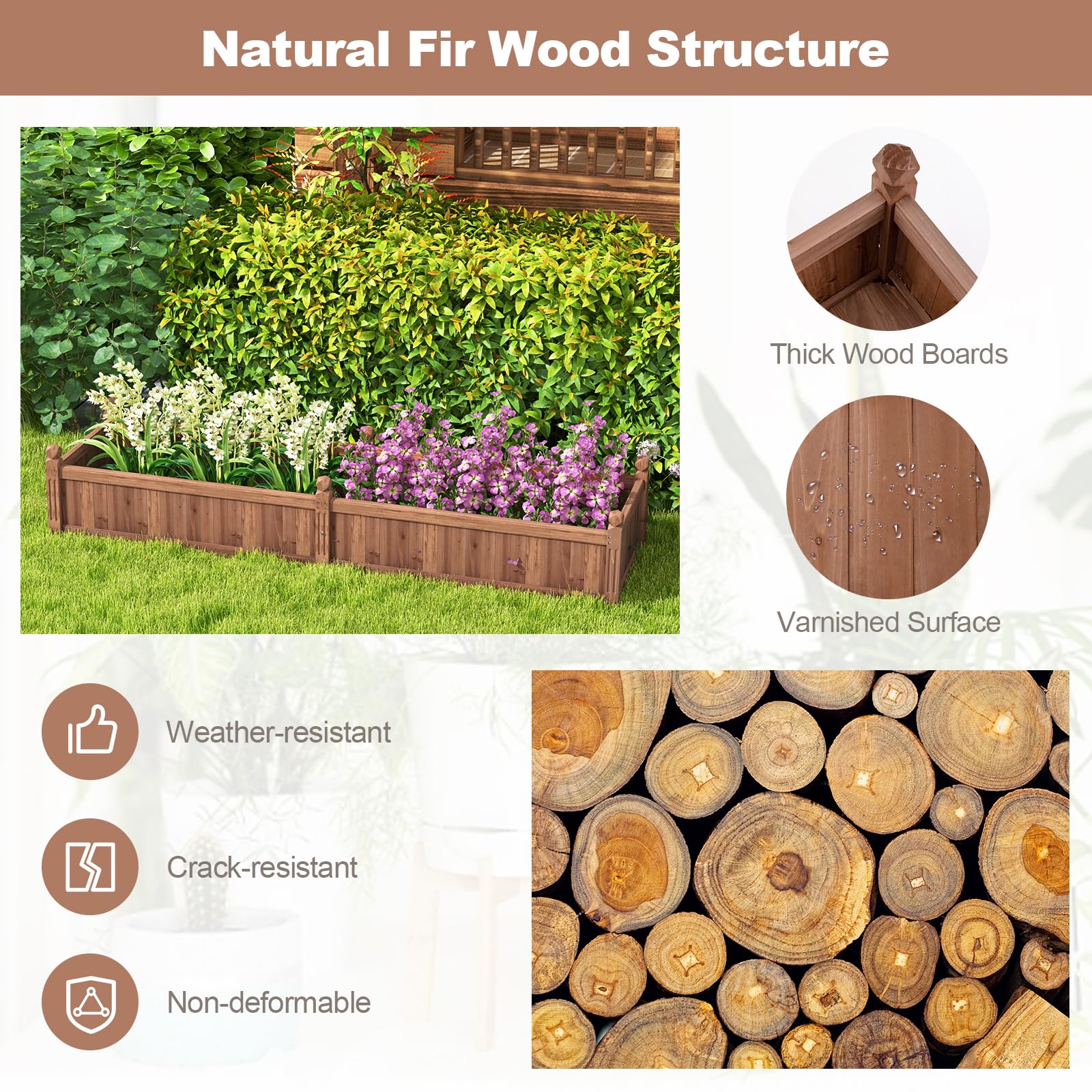 Giantex Wood Raised Garden Bed