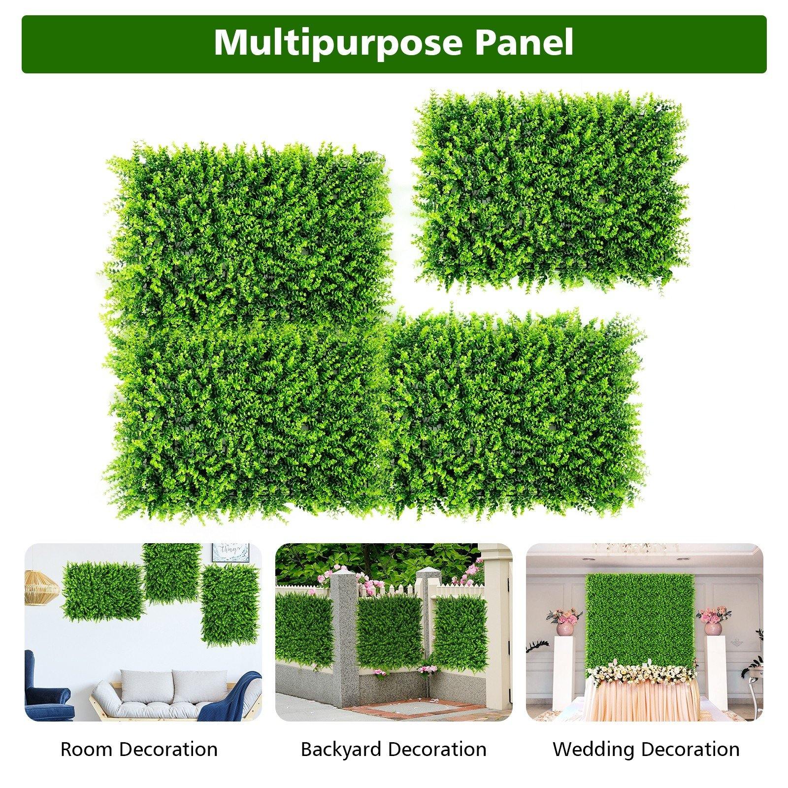 12 Pcs 16x24inch Artificial Eucalyptus Hedge Plant Privacy Fence Panels