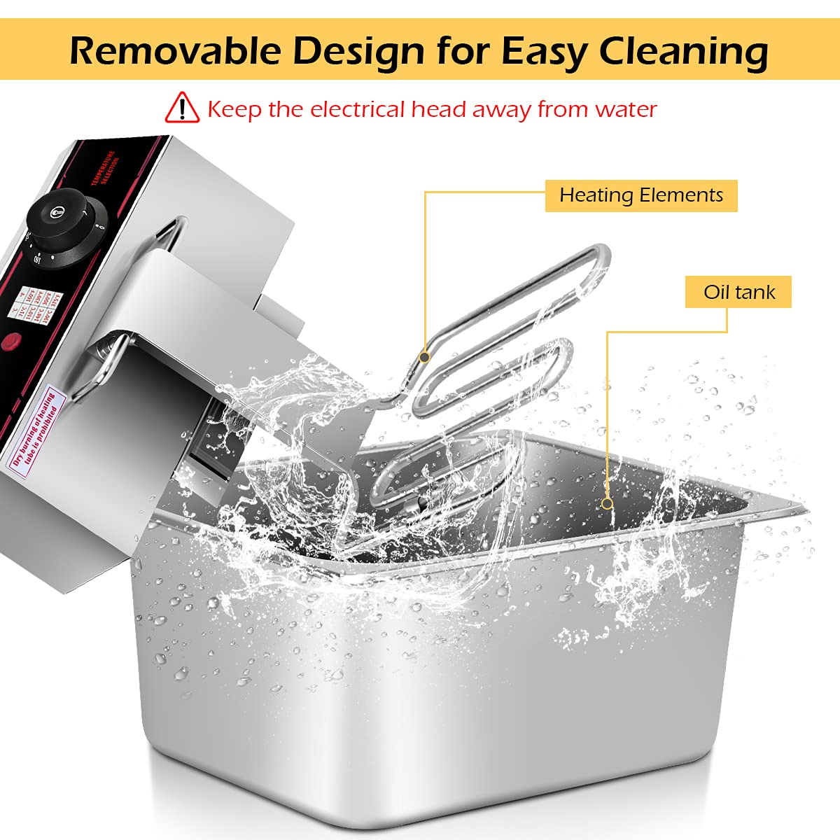 Giantex 3400W Commercial Deep Fryer Dual Tank, 12.8QT Stainless Steel Electric Deep Fryer with 2 Baskets