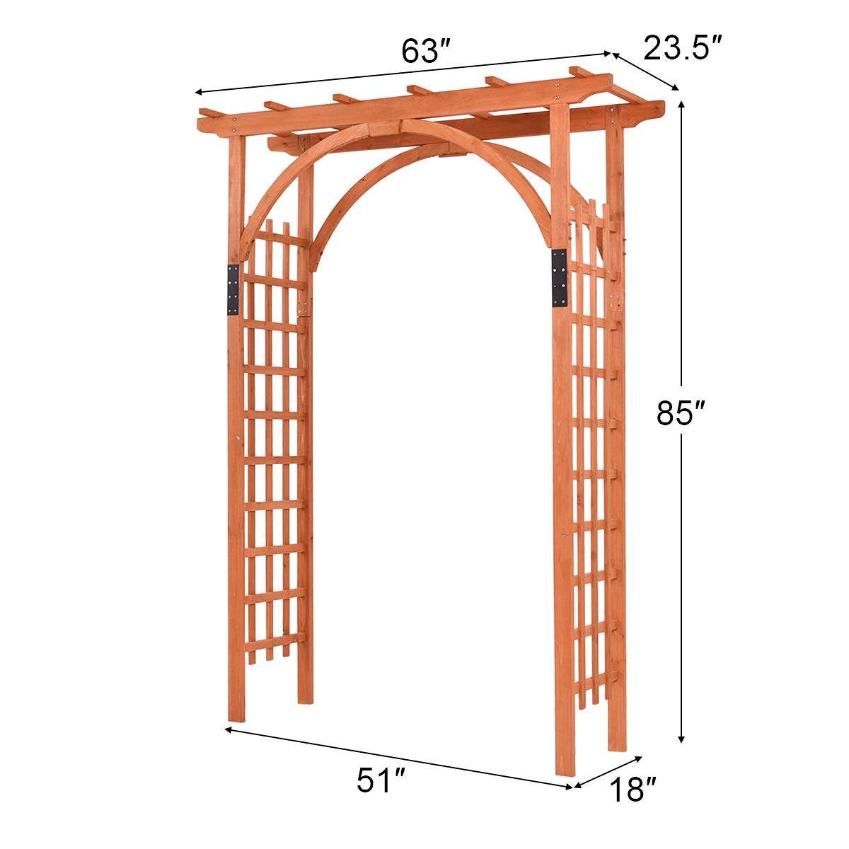 Giantex 85in Wood Arbor Wedding Arch Garden Trellis Pergola Arbor