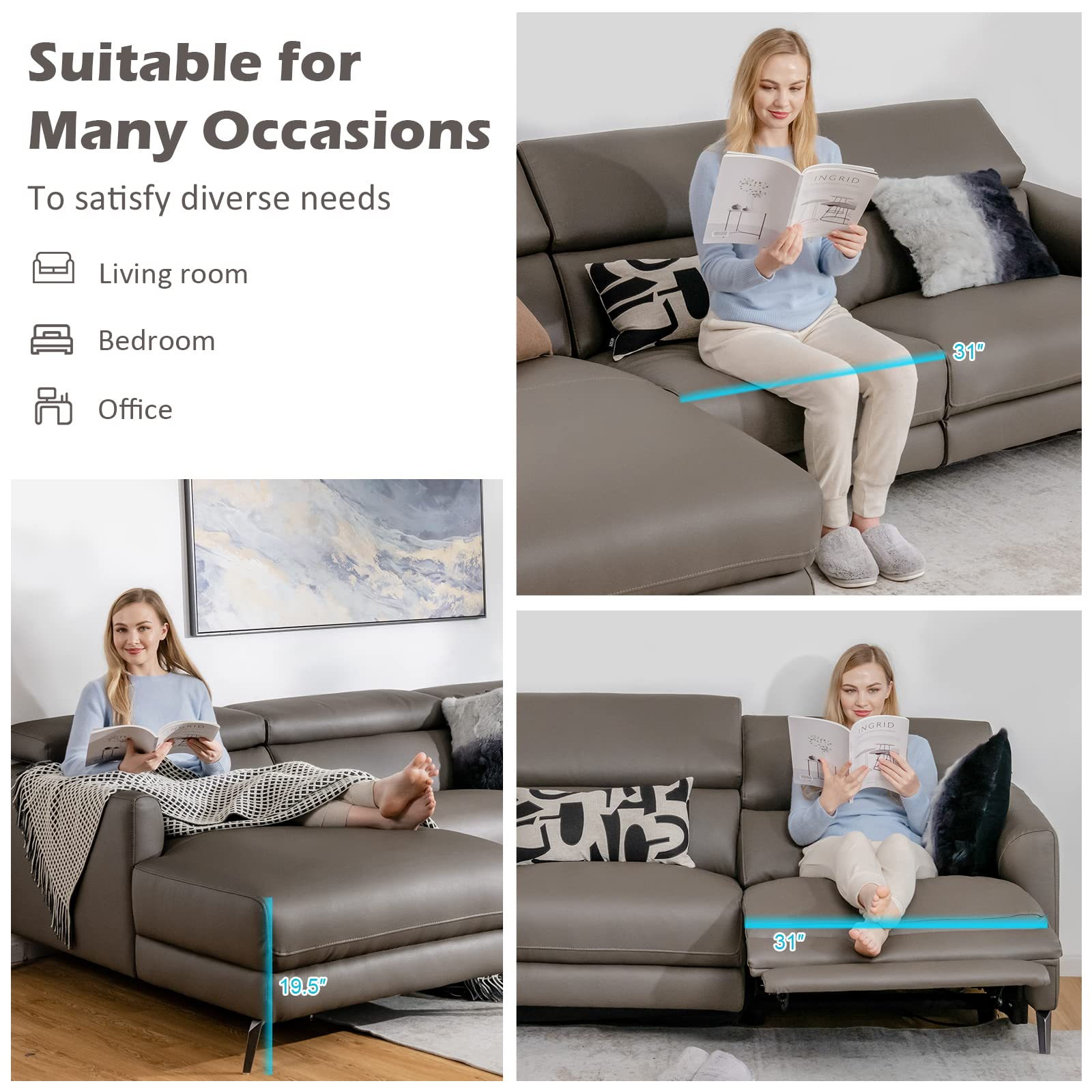 Giantex Upholstered Sectional Sofa Couch