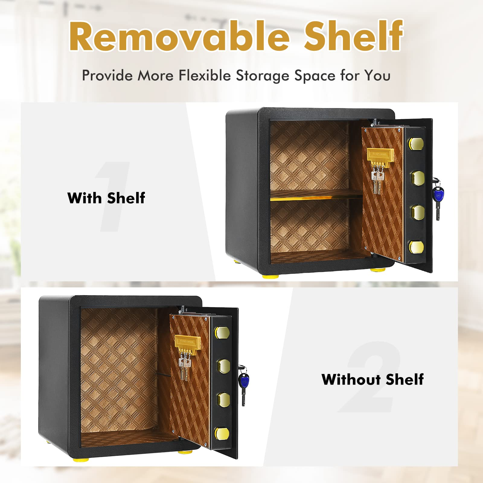 Giantex Safe Box, Fireproof Waterproof 1.25 Cubic Feet Steel Electronic Security Safe