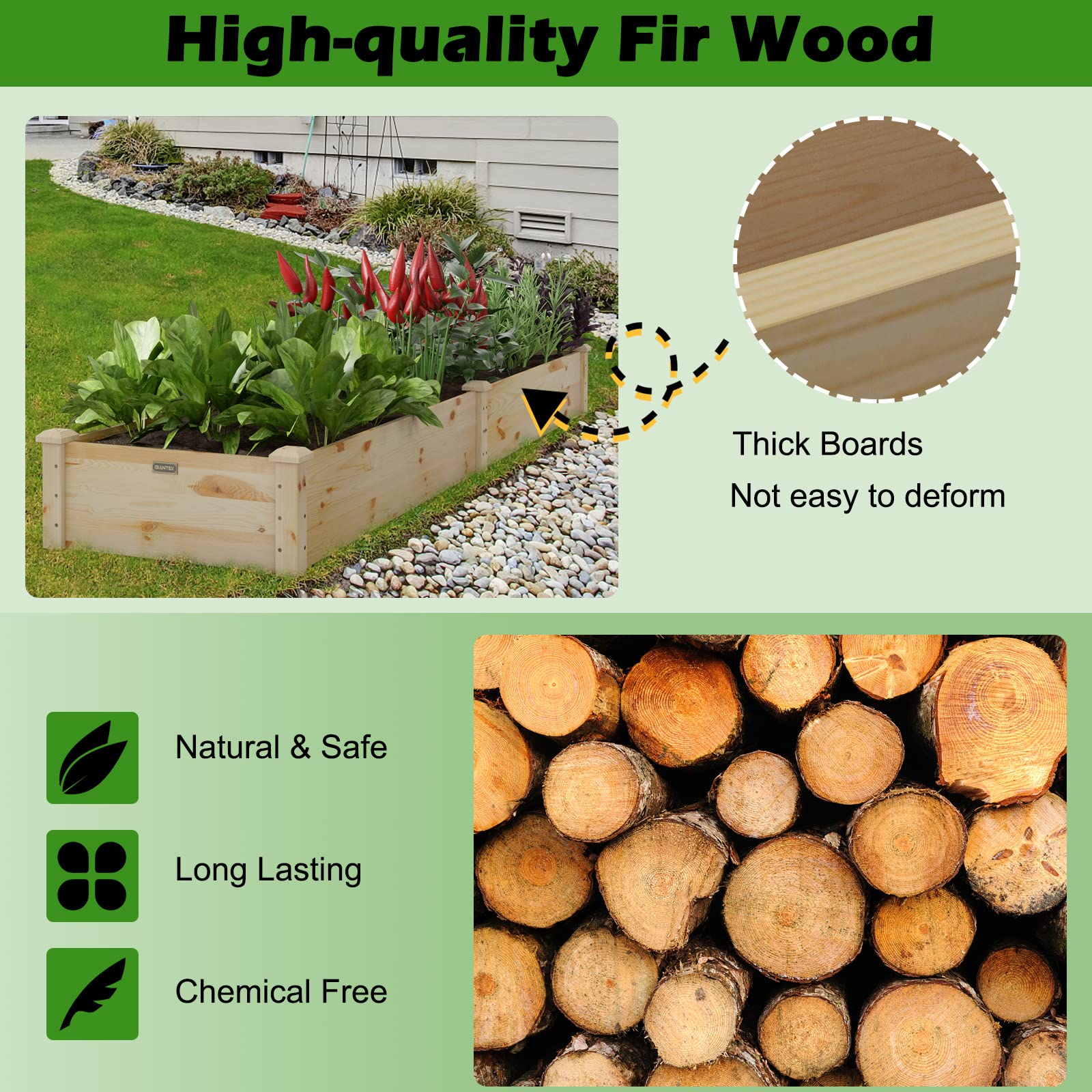 Giantex Wooden Raised Garden Bed