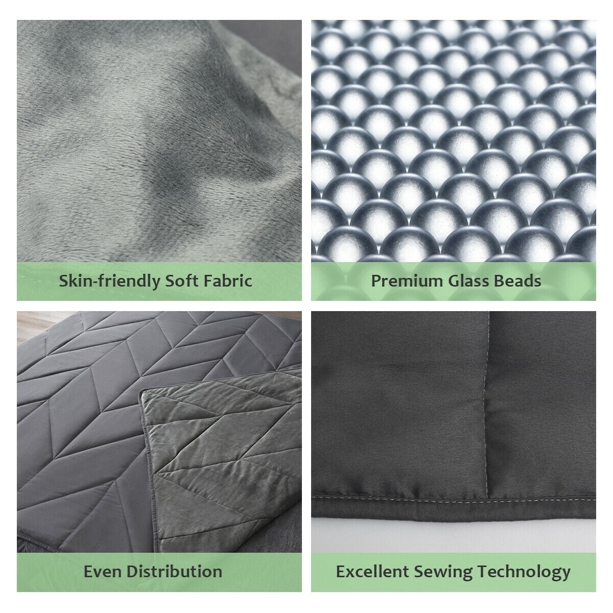 Giantex Weighted Blanket 12lbs-17lbs Twin/Queen Size, Premium 200TC 100% Cotton