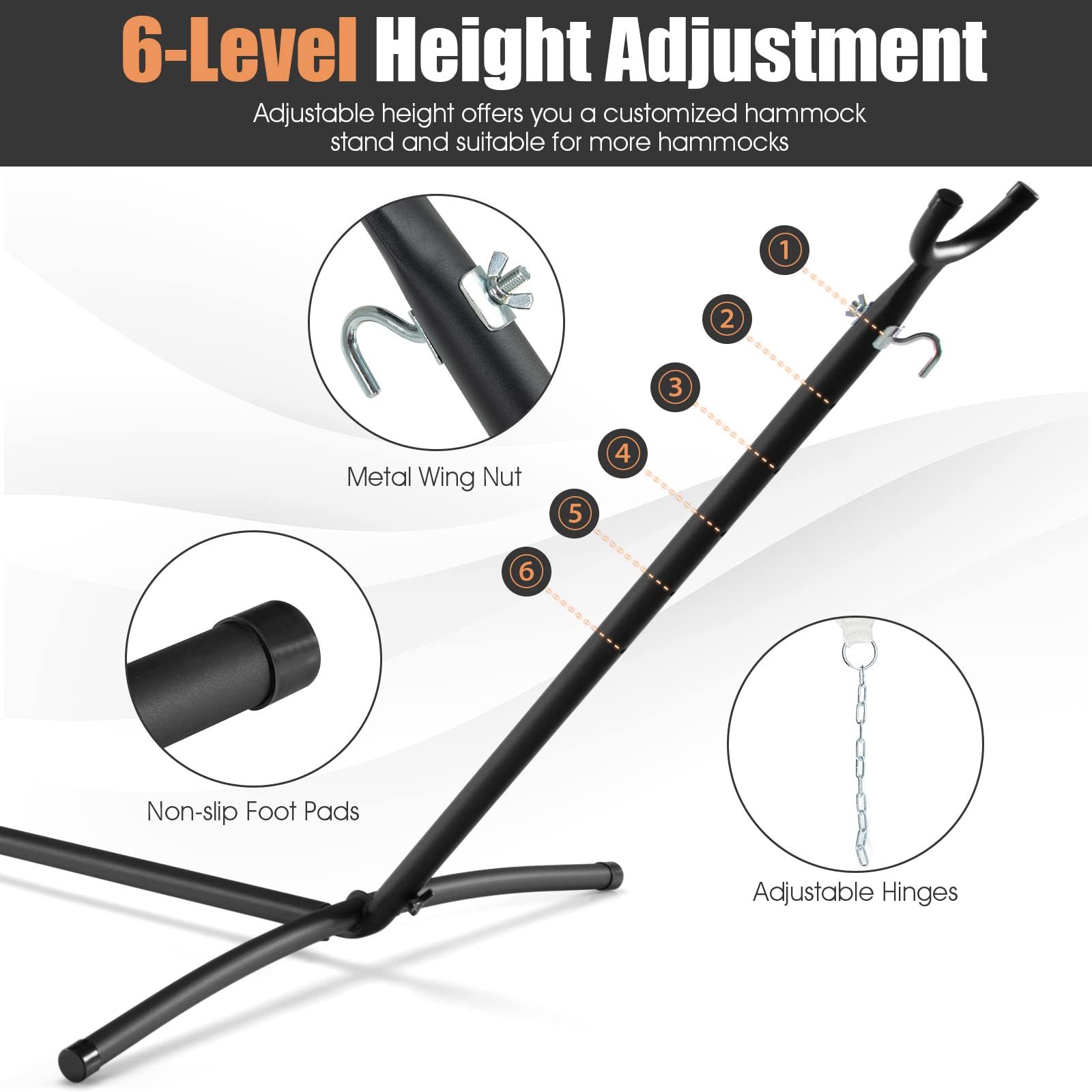 Giantex Hammock Stand 2-Person Heavy-Duty Hammock Frame with Storage Bag