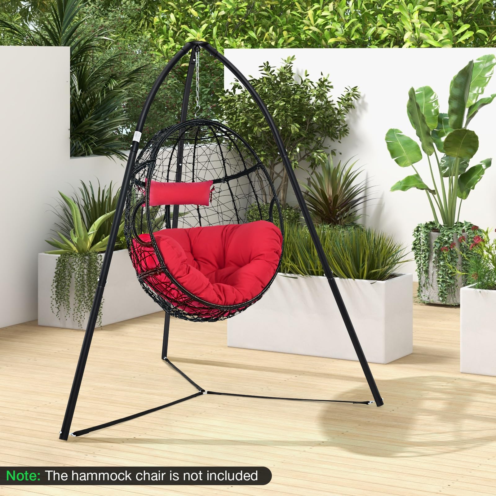Giantex Metal Hammock Stand for Outside - Tripod Hanging Chair Stand Only, 78” x 86” Indoor Outdoor Swing Stand for Patio