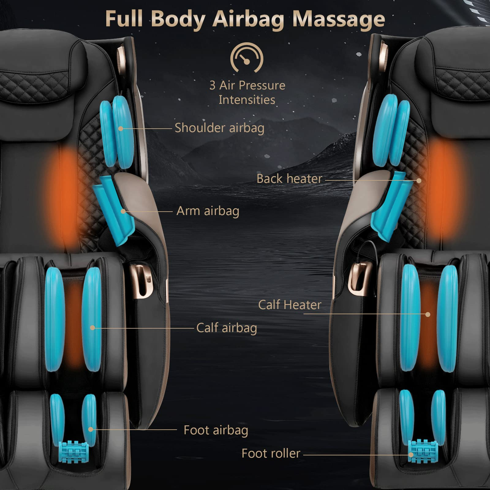 Giantex Massage Chair Full Body - 3D Electric Zero Gravity Shiatsu Massage Recliner Chair