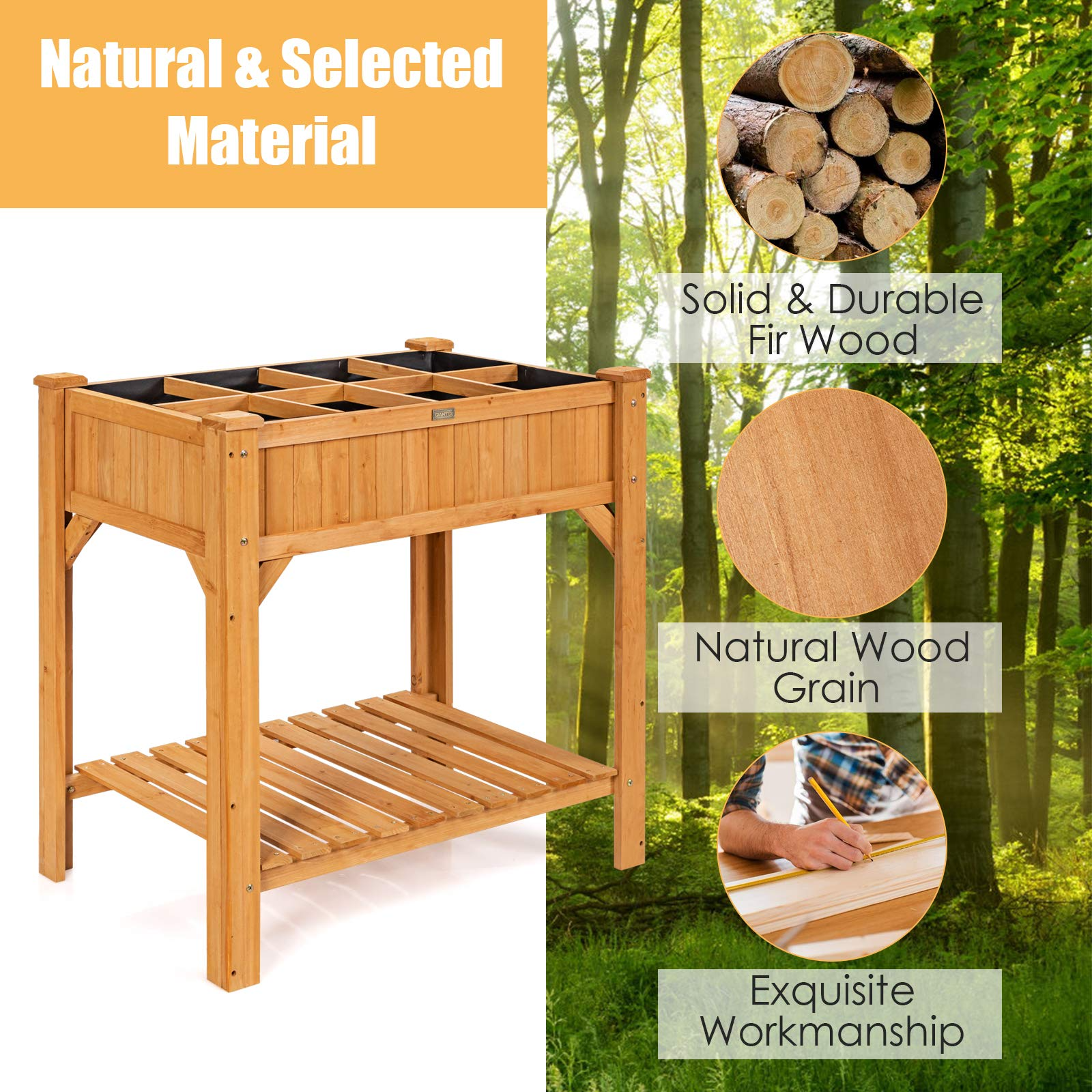 Raised Garden Bed, 36" x 24" x 36" (L x W x H)