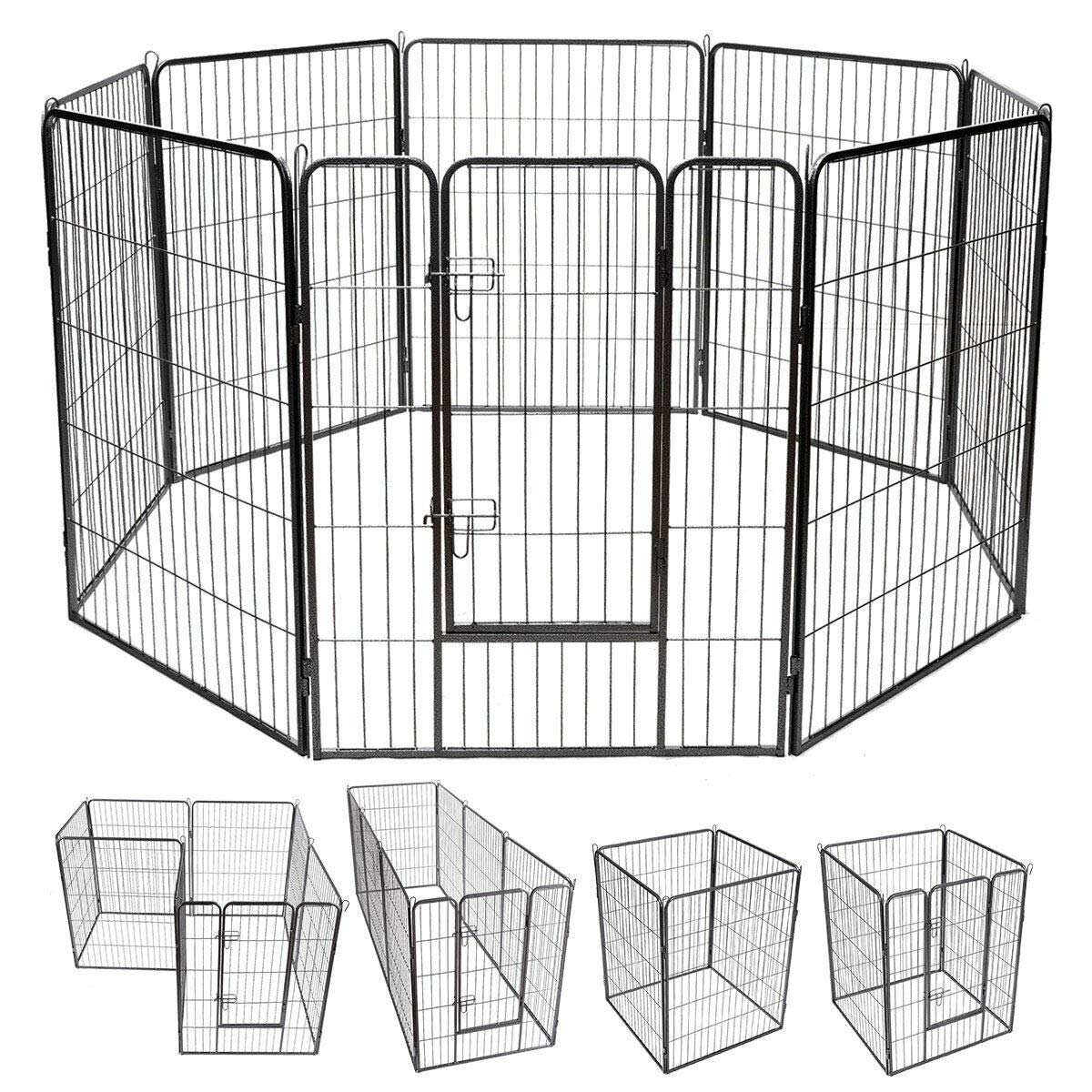 Giantex 8 Panel Pet Playpen with Door, Foldable Dog Exercise Pen (40")