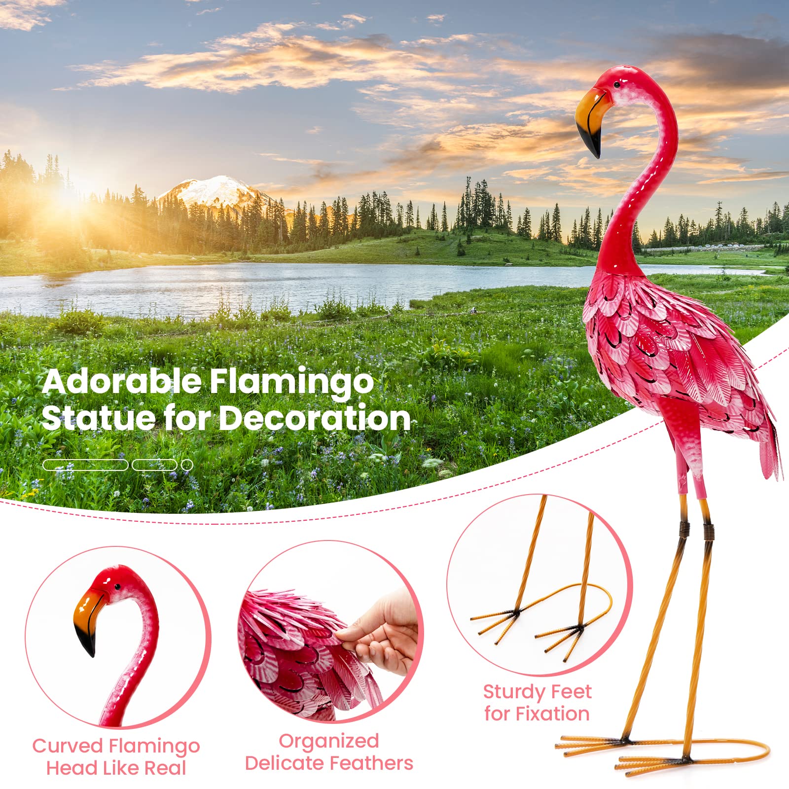 Giantex Flamingo Garden Statues Set of 2