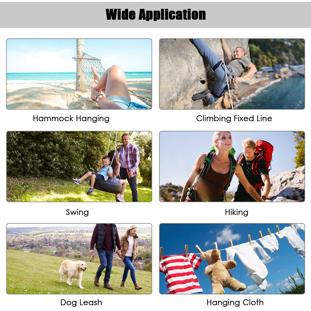 Giantex 3/7" Durable Braid Polyester Rope, White