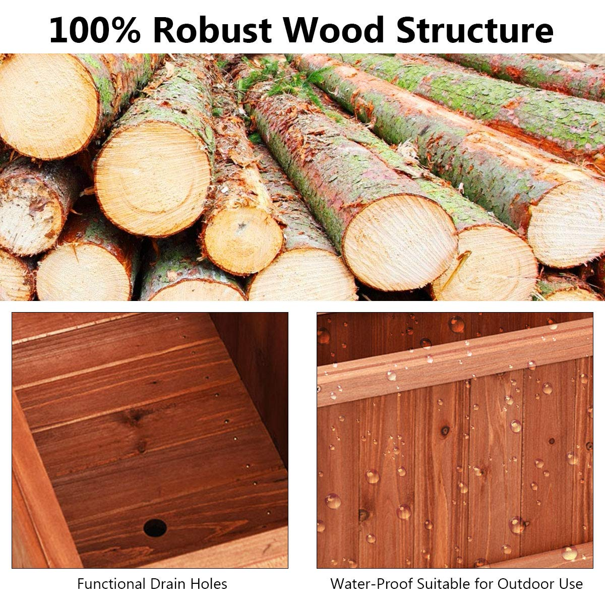 Raised Garden Flower or Vegetable Planter (40"L X 12"W X 12"H)